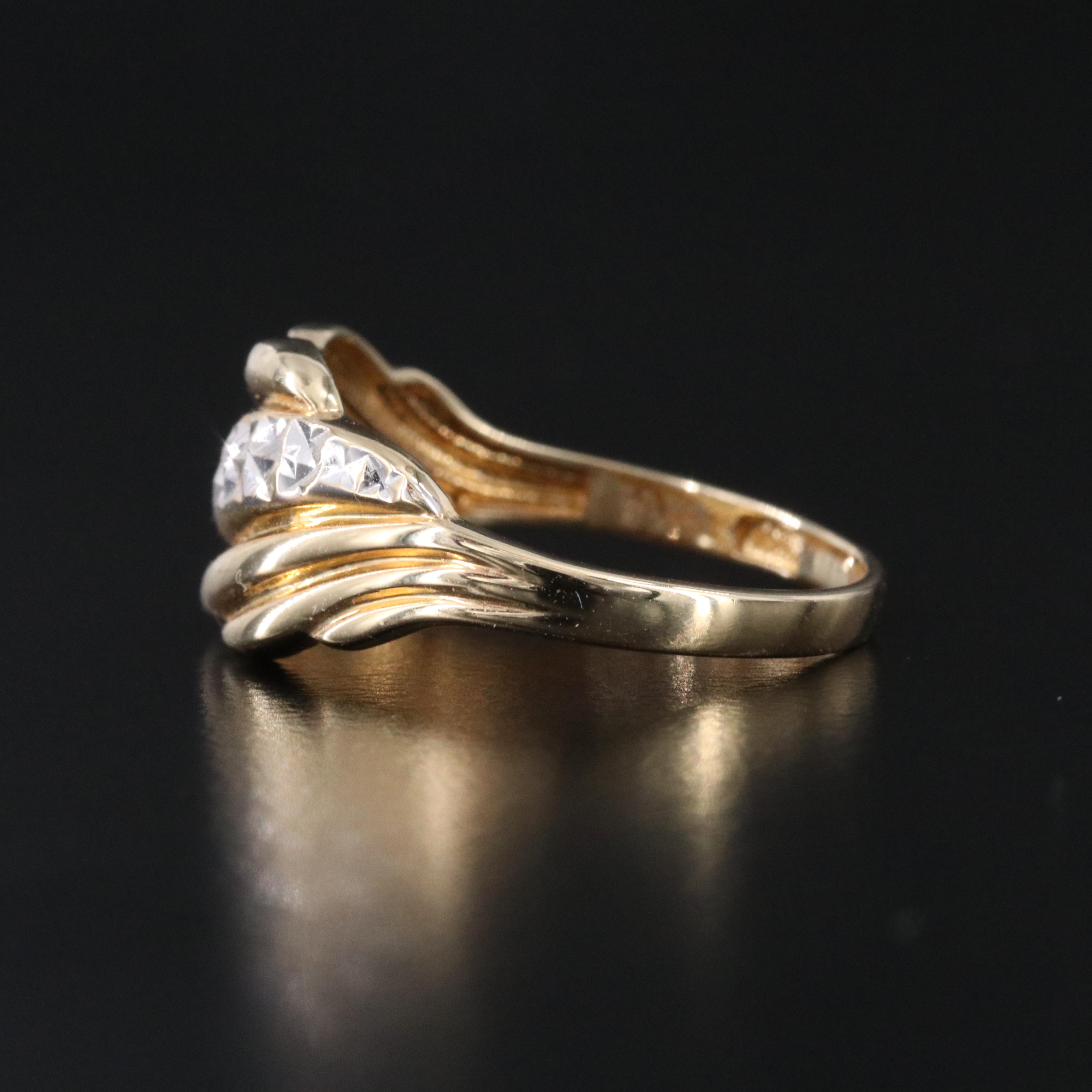 14K Two-Tone Fluted Ring