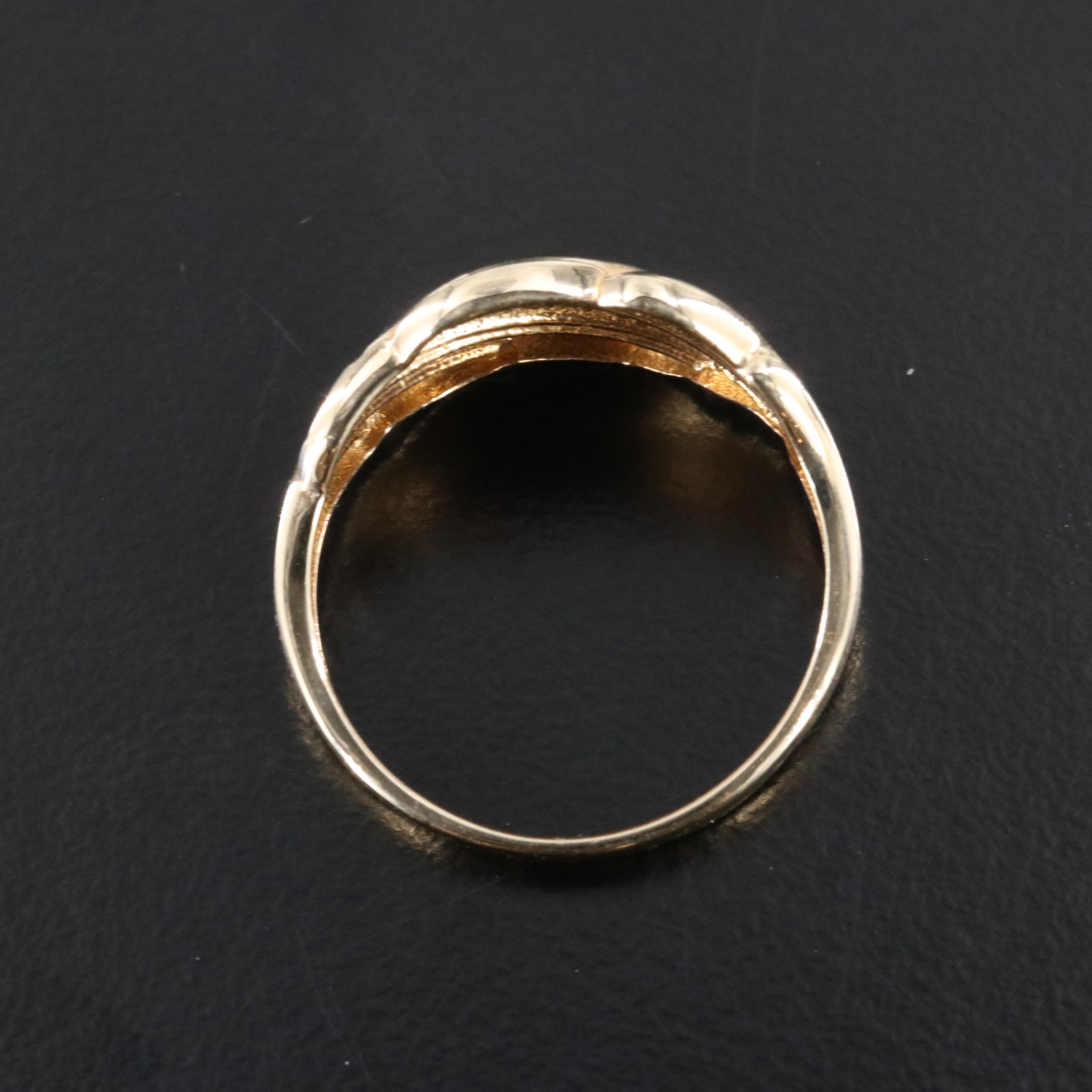 14K Two-Tone Fluted Ring