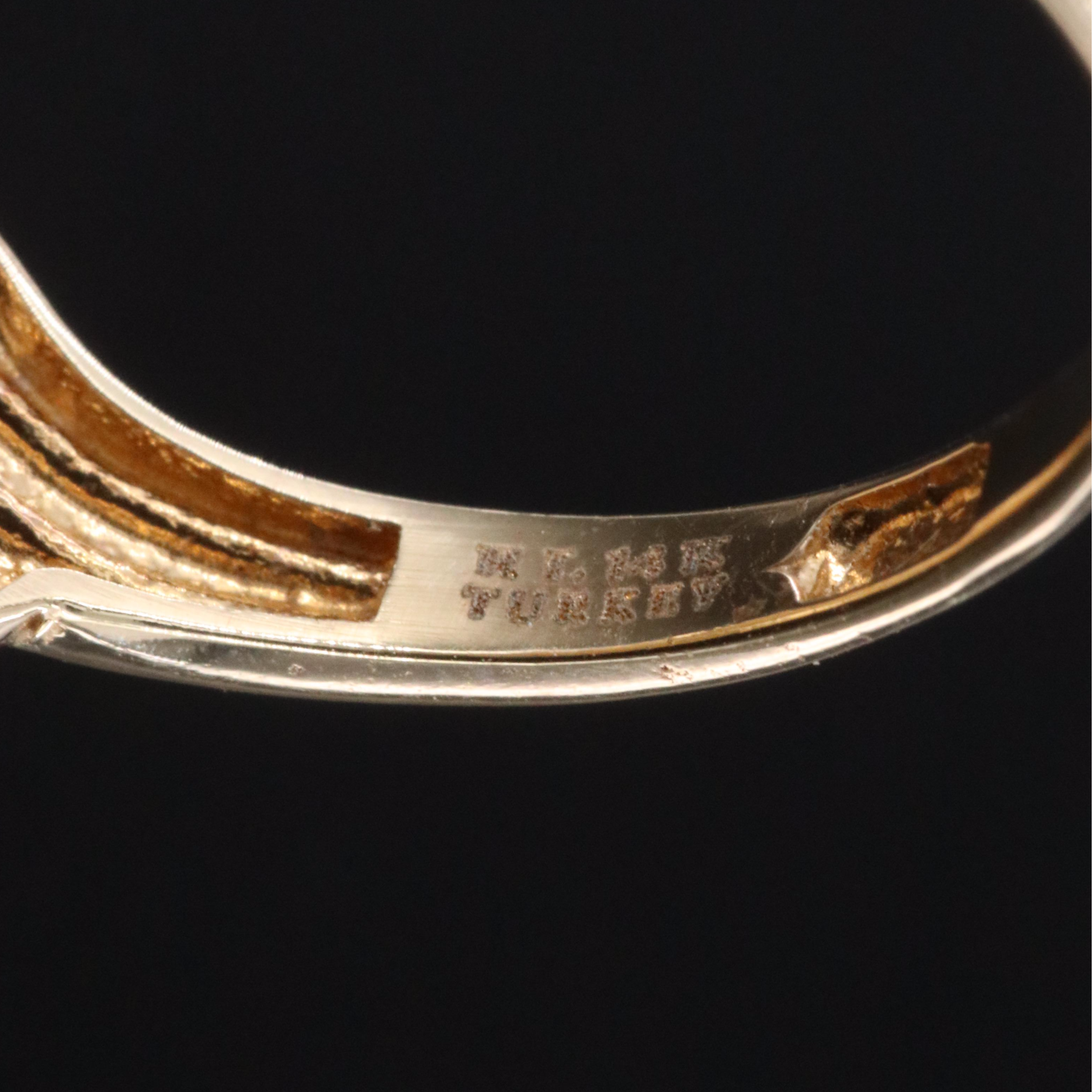 14K Two-Tone Fluted Ring