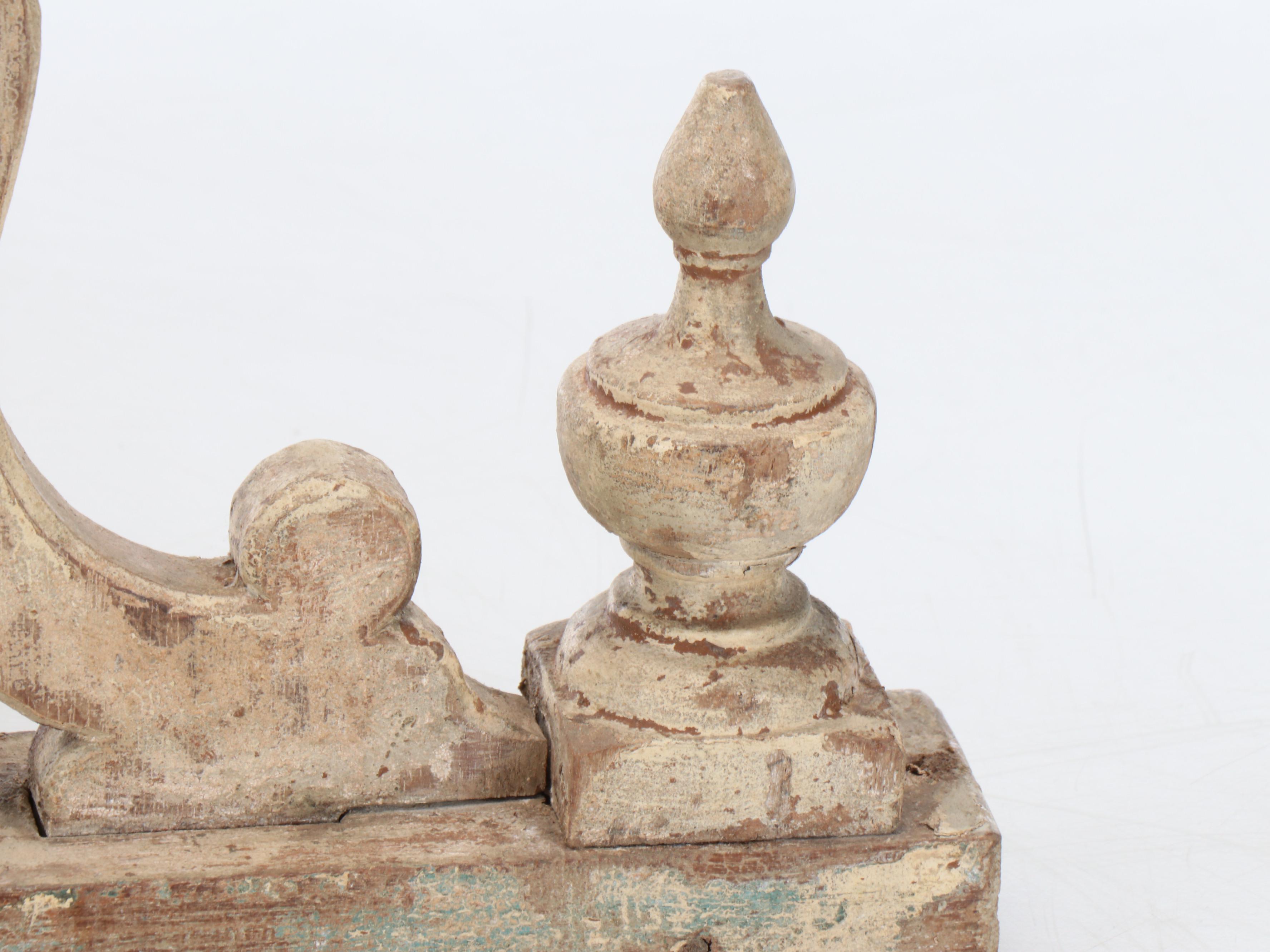 Anglo-Indian Style Painted Carved Wood Brackets