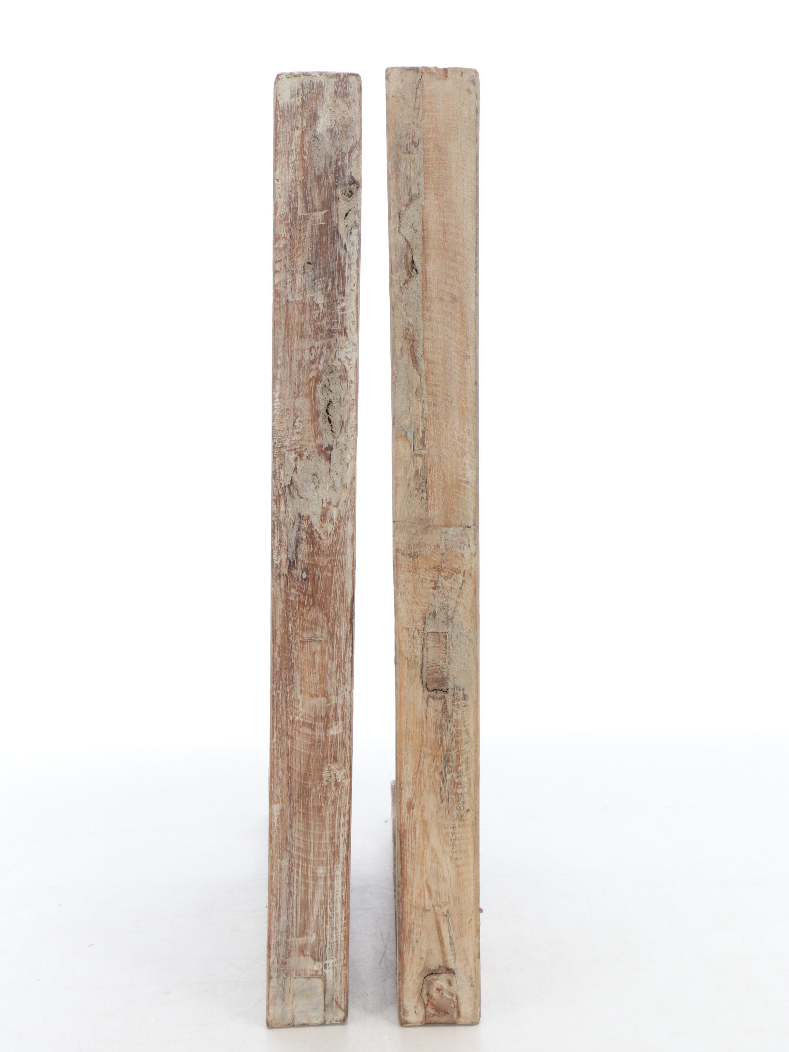 Anglo-Indian Style Painted Carved Wood Brackets