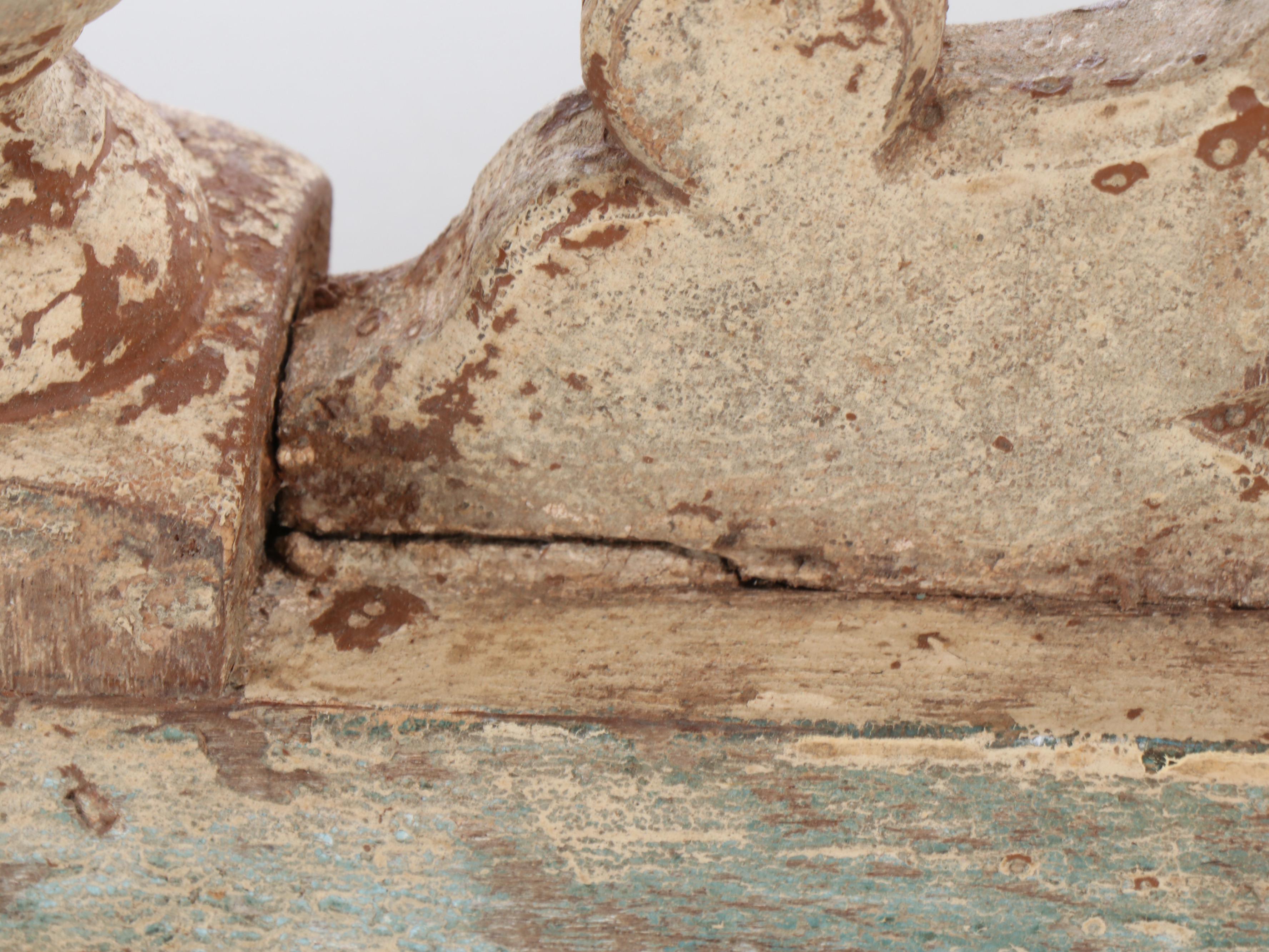 Anglo-Indian Style Painted Carved Wood Brackets