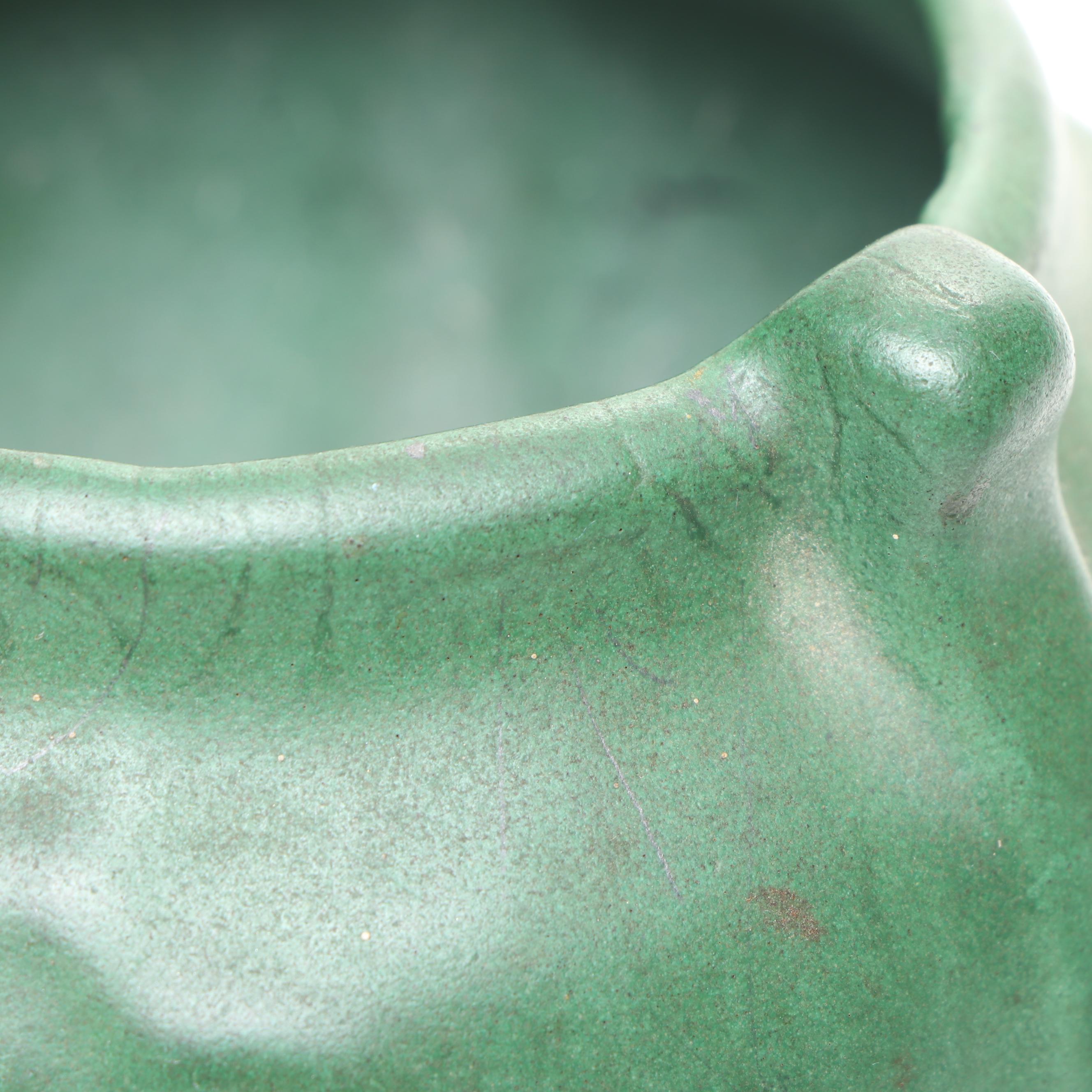 1932 Rookwood Pottery Ornamental Planter and Weller Pottery Matte Green Vase