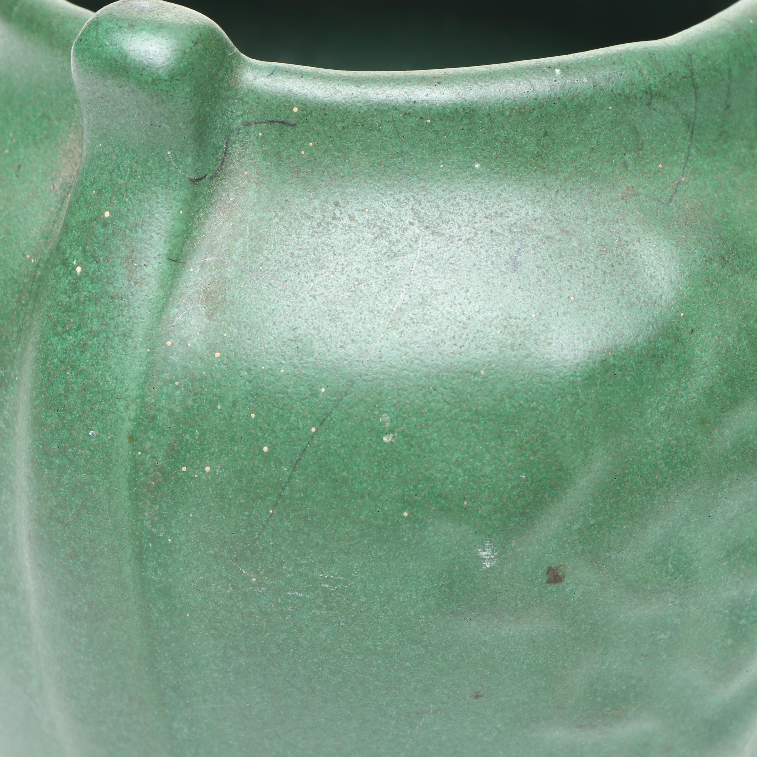 1932 Rookwood Pottery Ornamental Planter and Weller Pottery Matte Green Vase