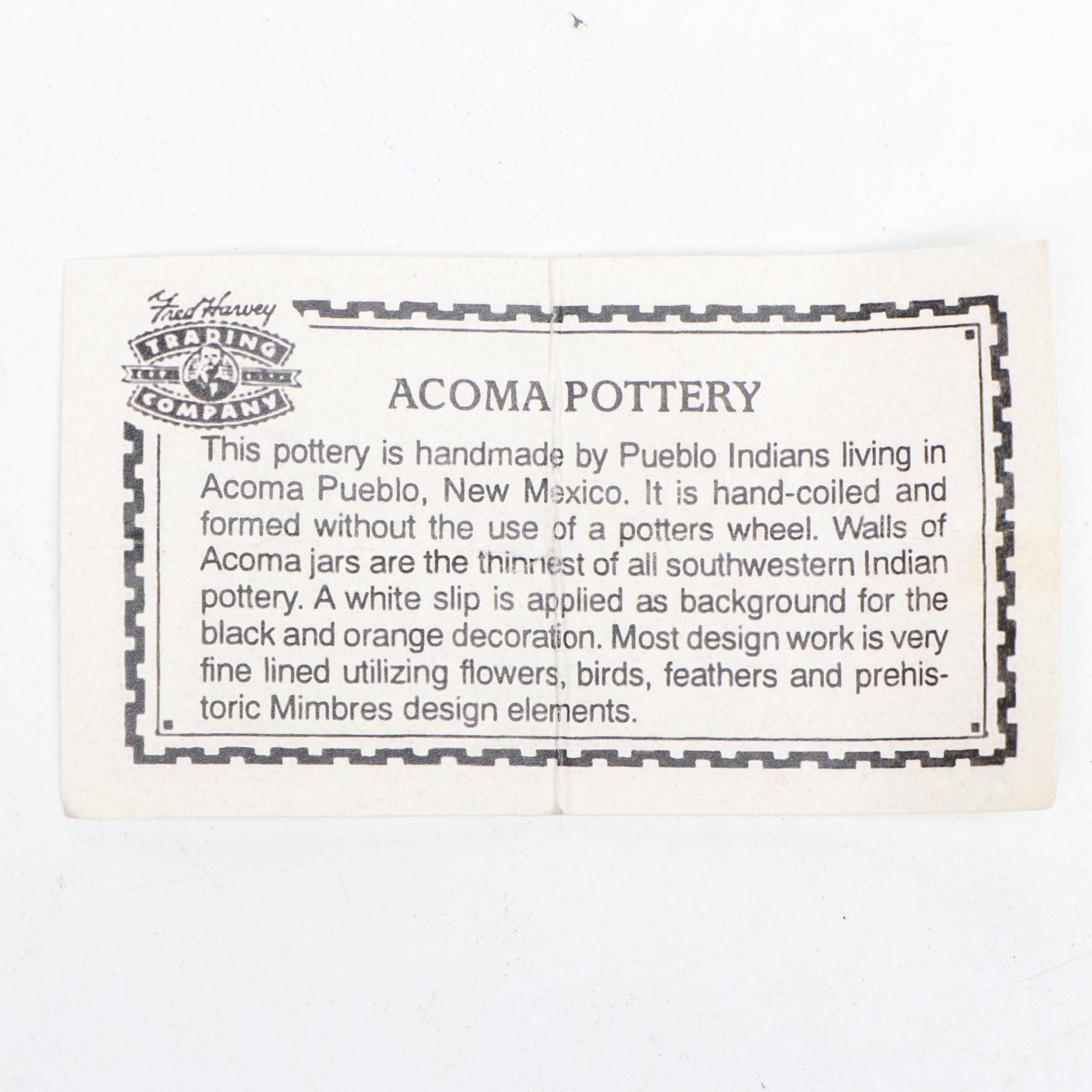 Vivian Seymour Acoma Pueblo and Other Hand-Painted Ceramic Pots