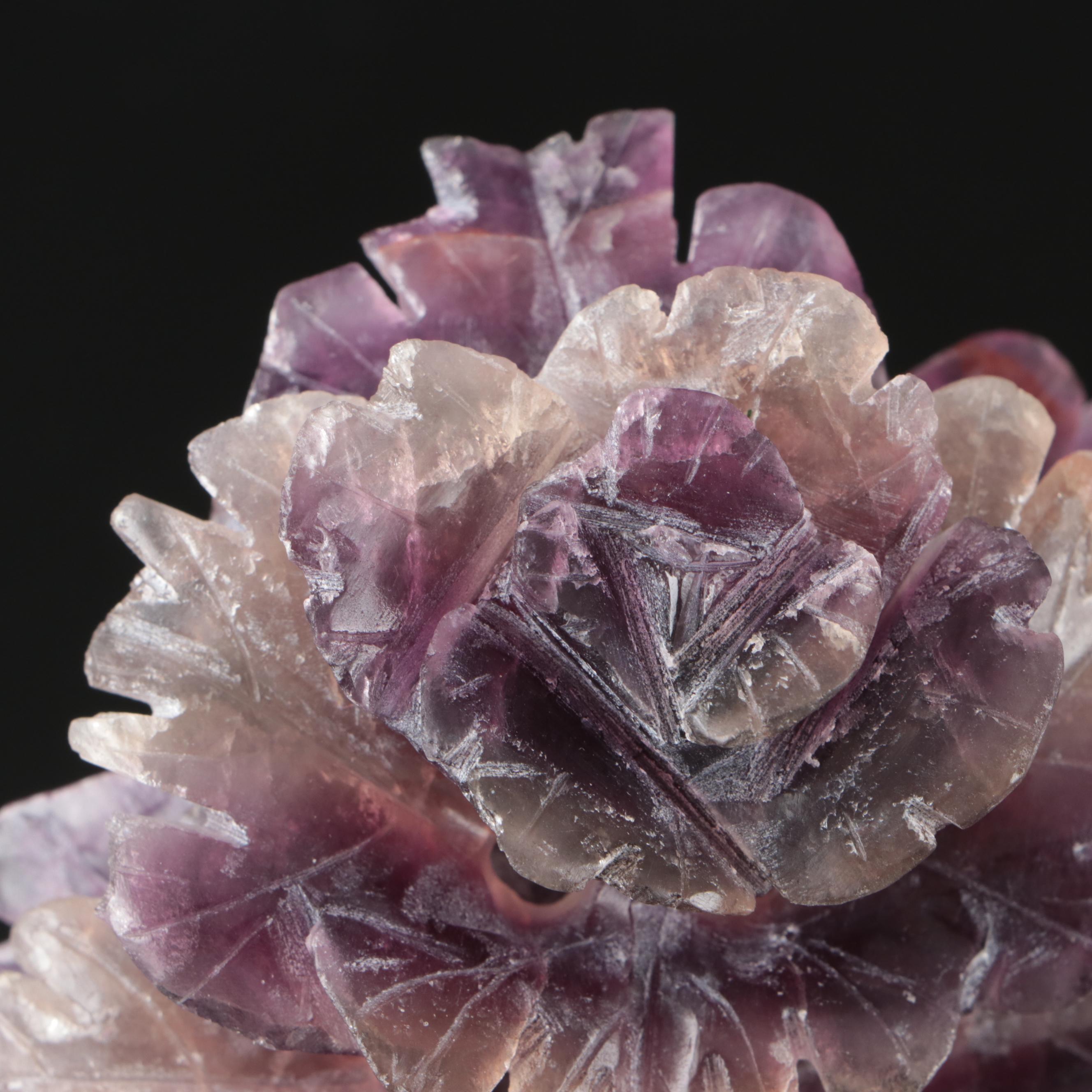Chinese Hand-Carved Fluorite Chrysanthemum Form Censer