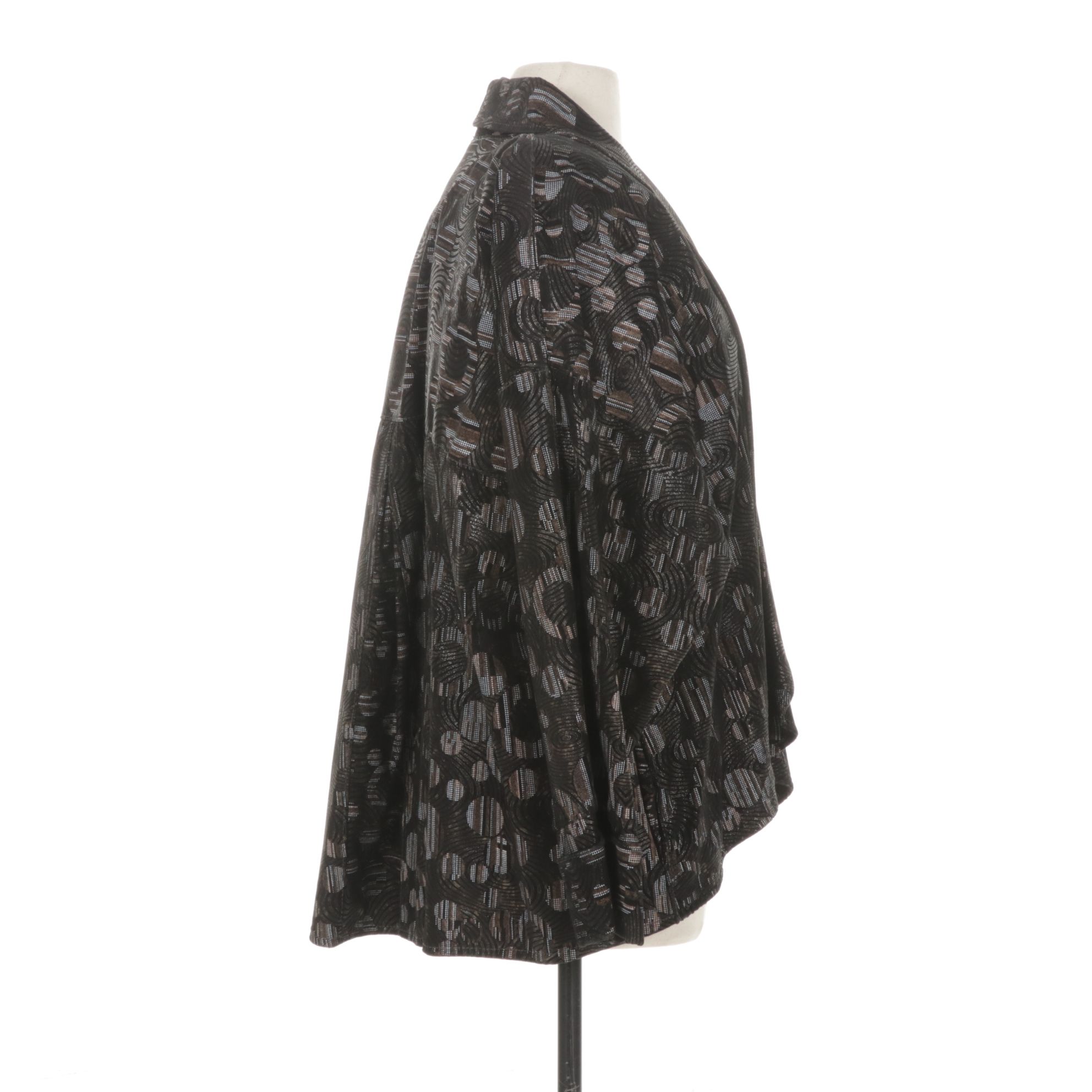 Pushkin Abstract Geometric Hand-Tooled Suede Jacket and Coordinating Purse