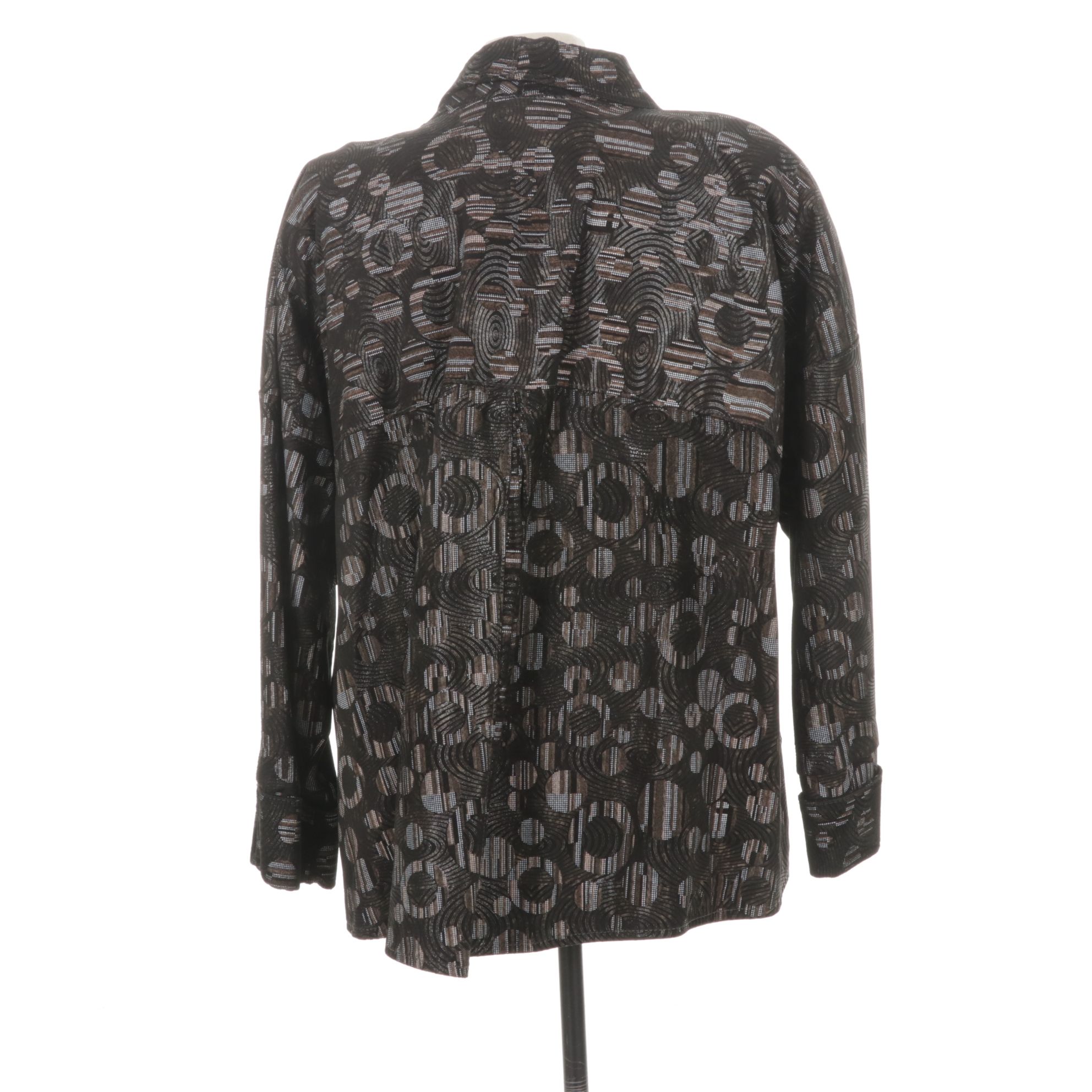 Pushkin Abstract Geometric Hand-Tooled Suede Jacket and Coordinating Purse