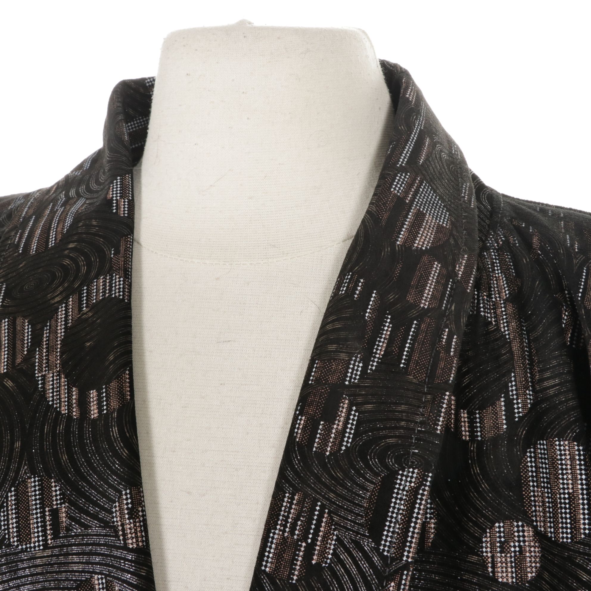 Pushkin Abstract Geometric Hand-Tooled Suede Jacket and Coordinating Purse