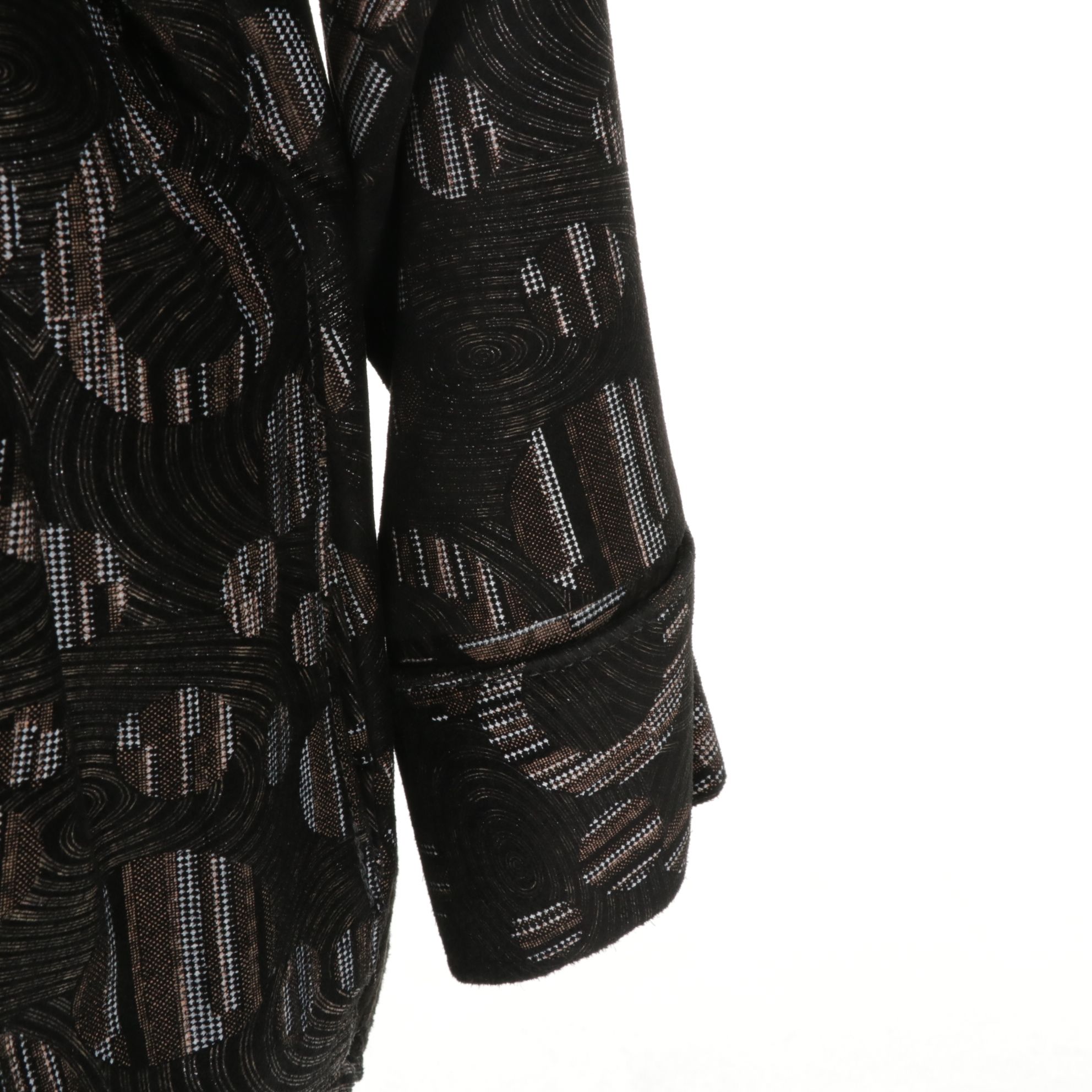 Pushkin Abstract Geometric Hand-Tooled Suede Jacket and Coordinating Purse