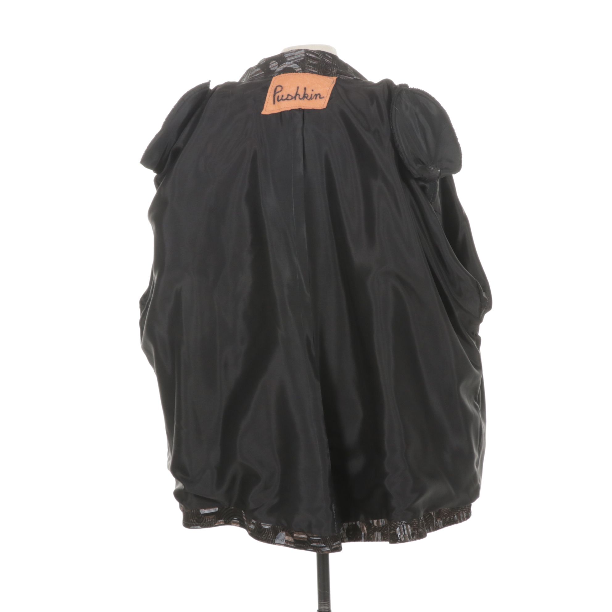 Pushkin Abstract Geometric Hand-Tooled Suede Jacket and Coordinating Purse