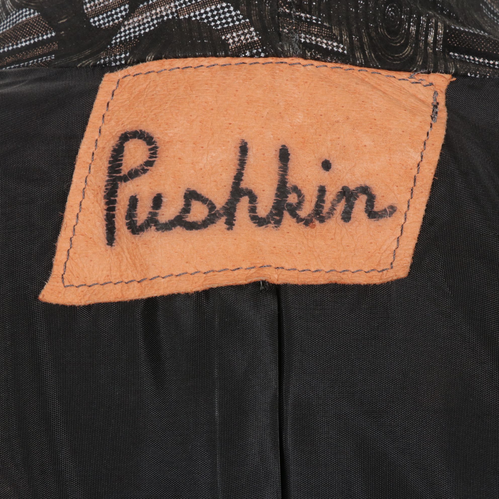 Pushkin Abstract Geometric Hand-Tooled Suede Jacket and Coordinating Purse