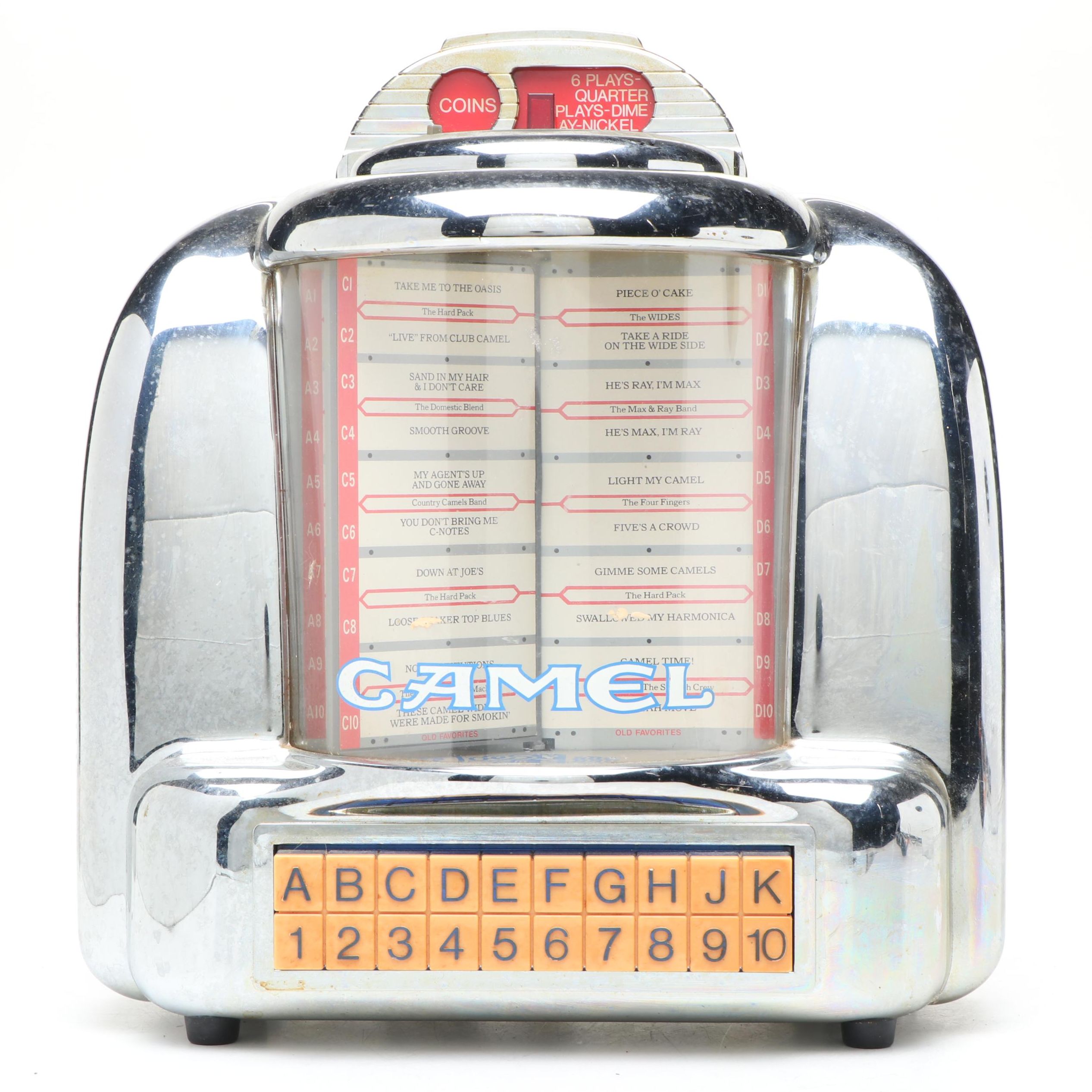 Camel Cigarettes Joe's Diner Tabletop Cassette Jukebox, Late 20th Century