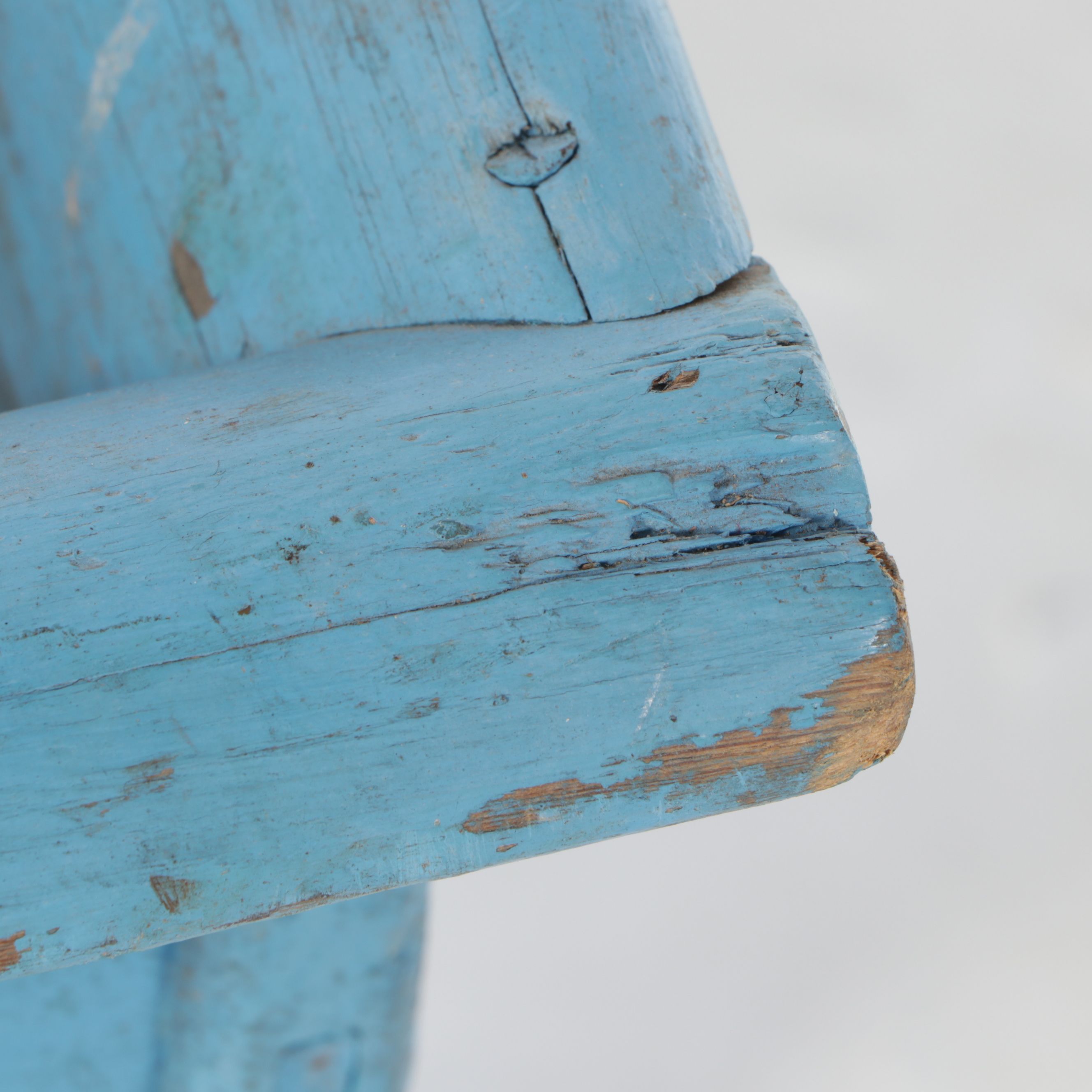 Primitive Blue Wooden Child's Sled