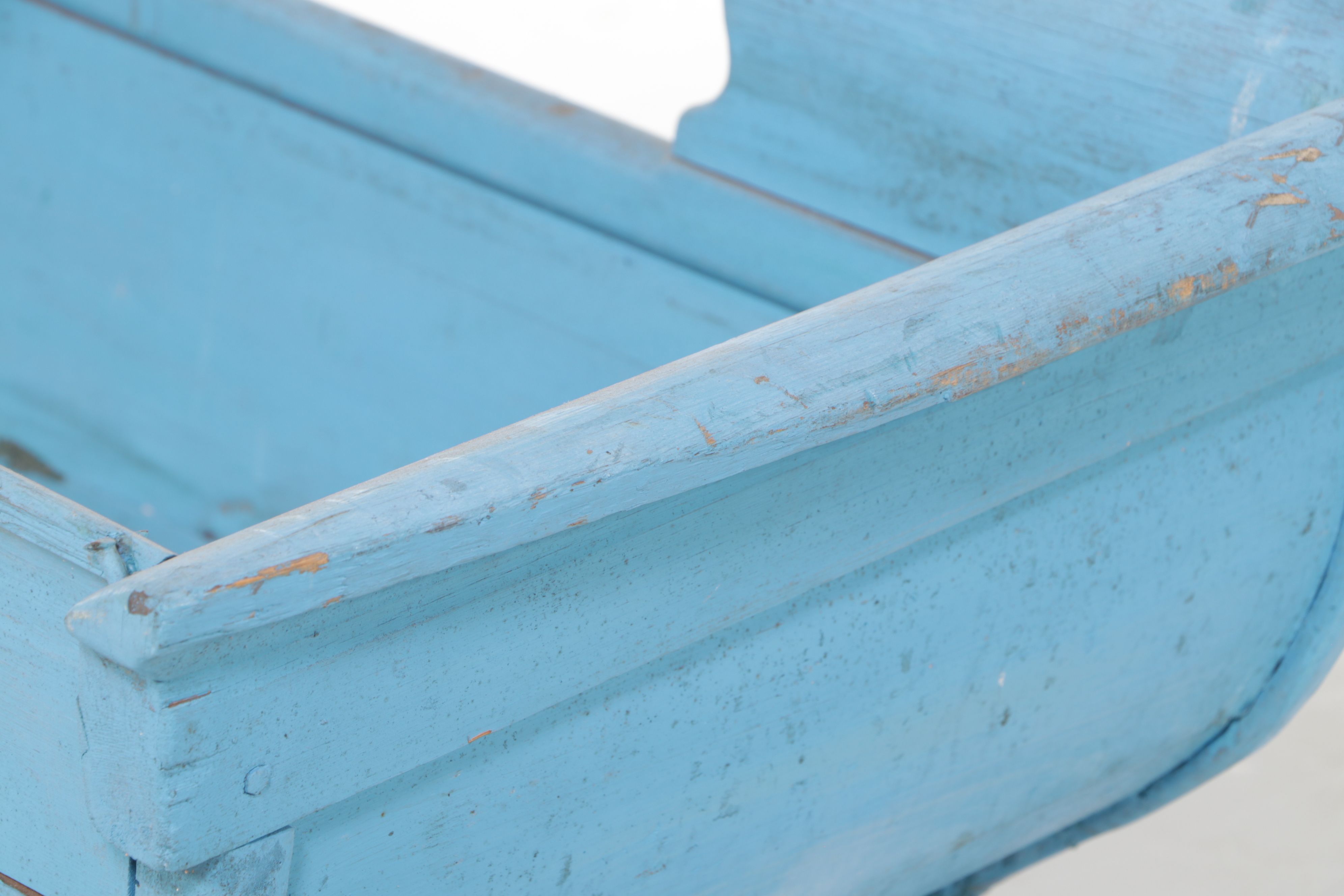 Primitive Blue Wooden Child's Sled