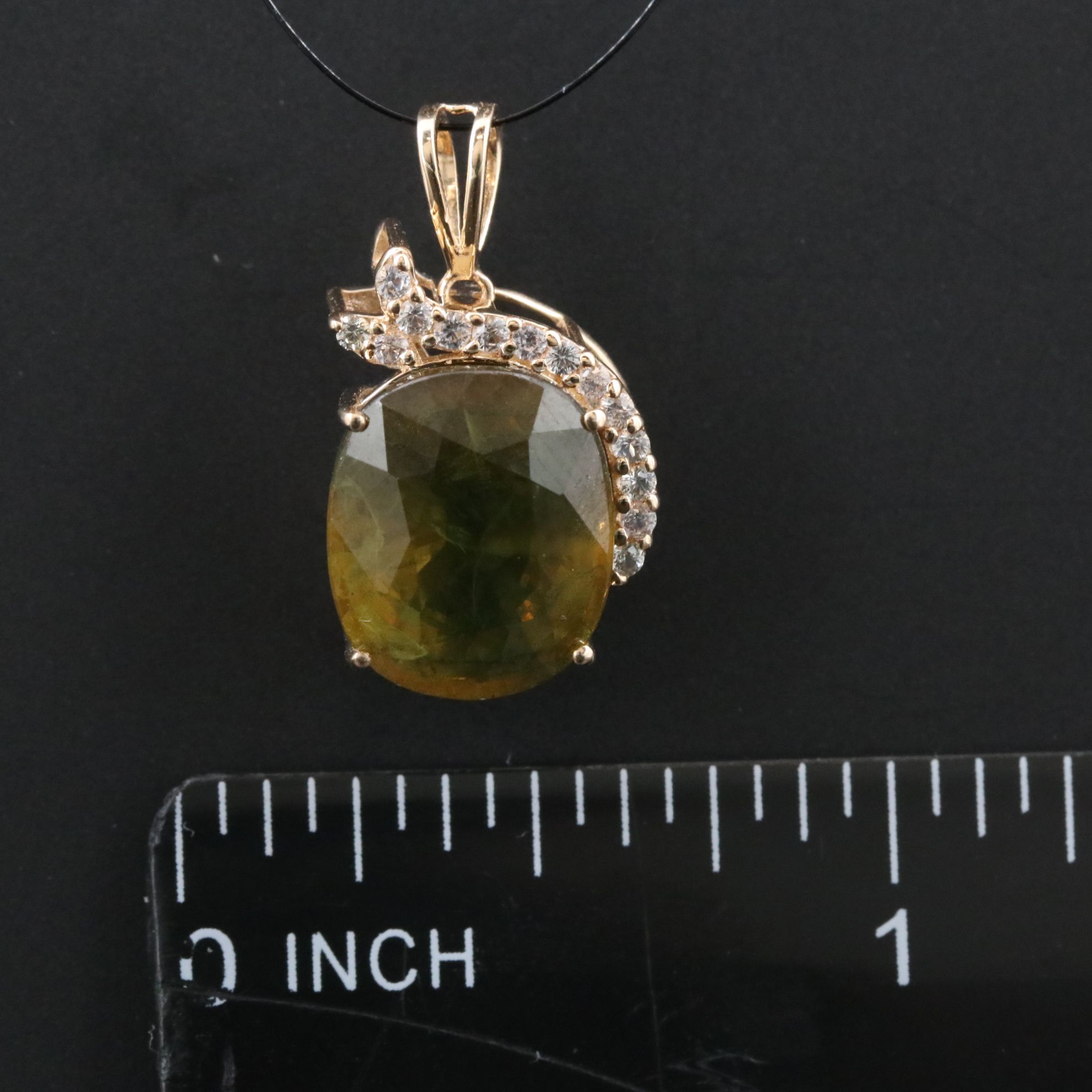 14K Sapphire and White Sapphire Pendant