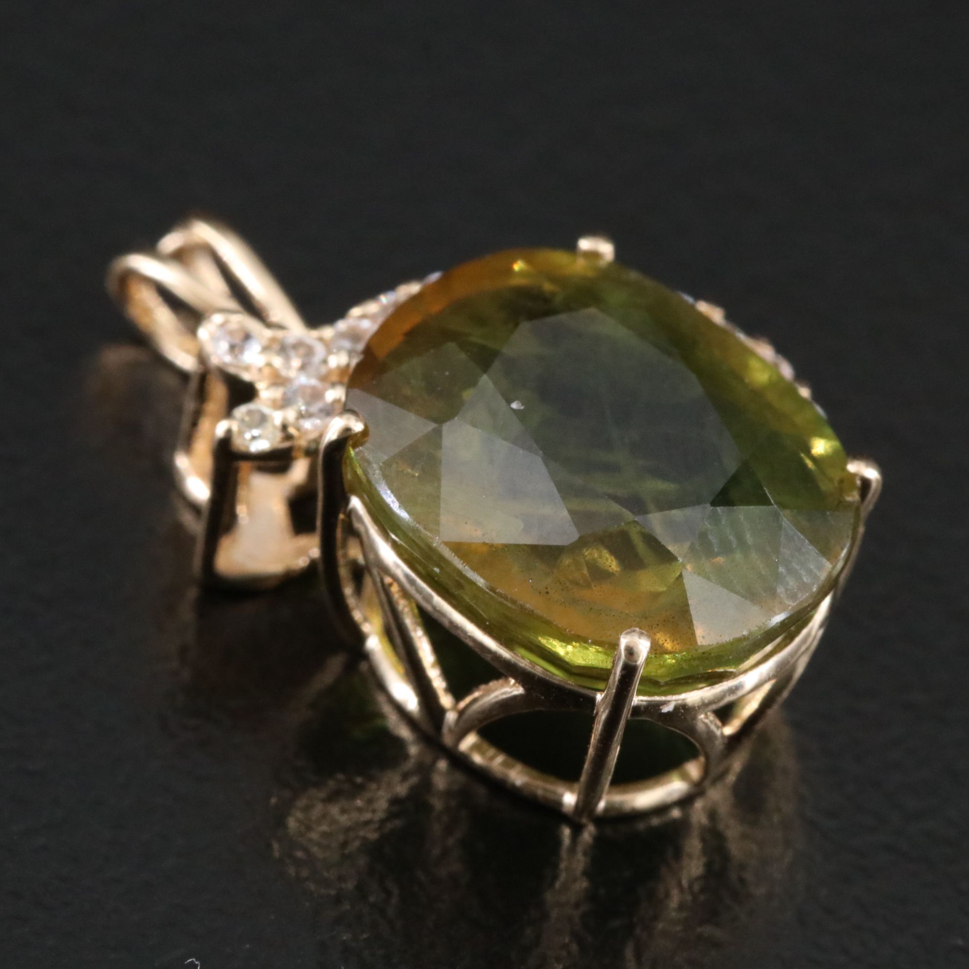 14K Sapphire and White Sapphire Pendant