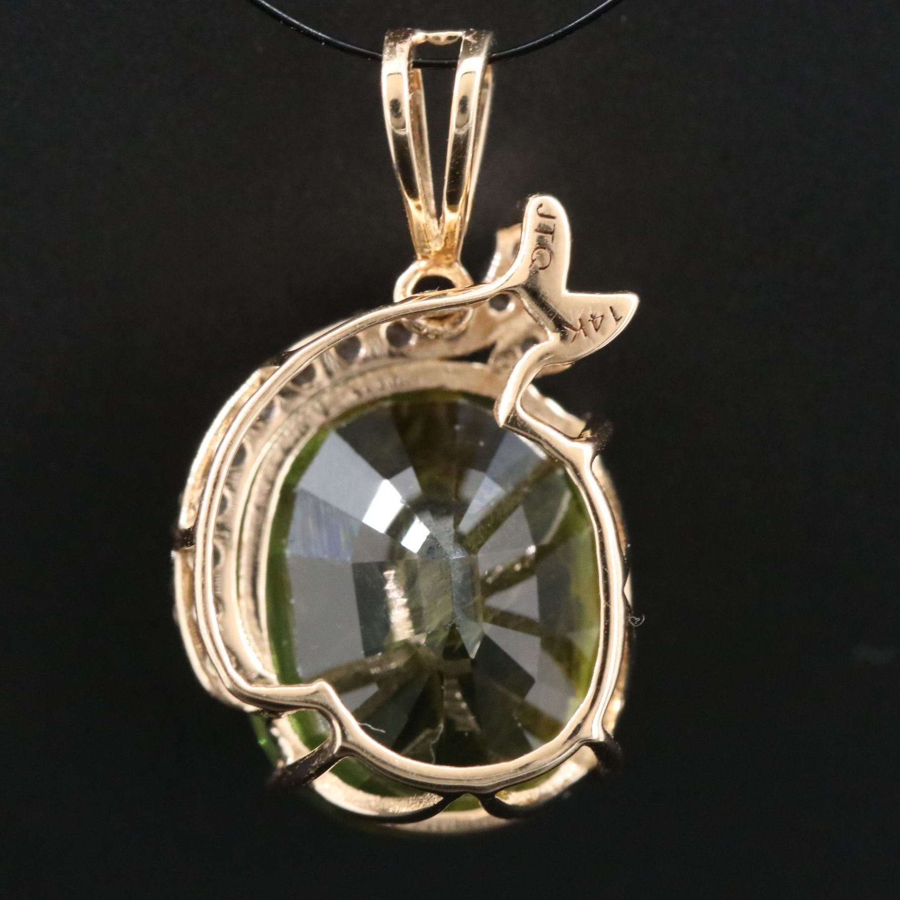 14K Sapphire and White Sapphire Pendant