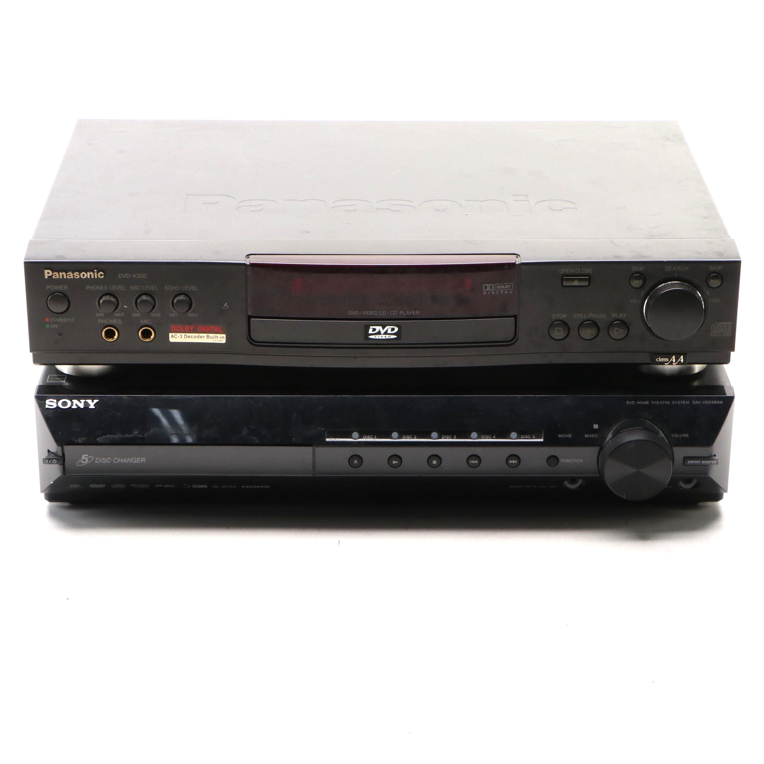 Panasonic A-300 DVD Player with Sony DAV-HDX589W Home Theatre System