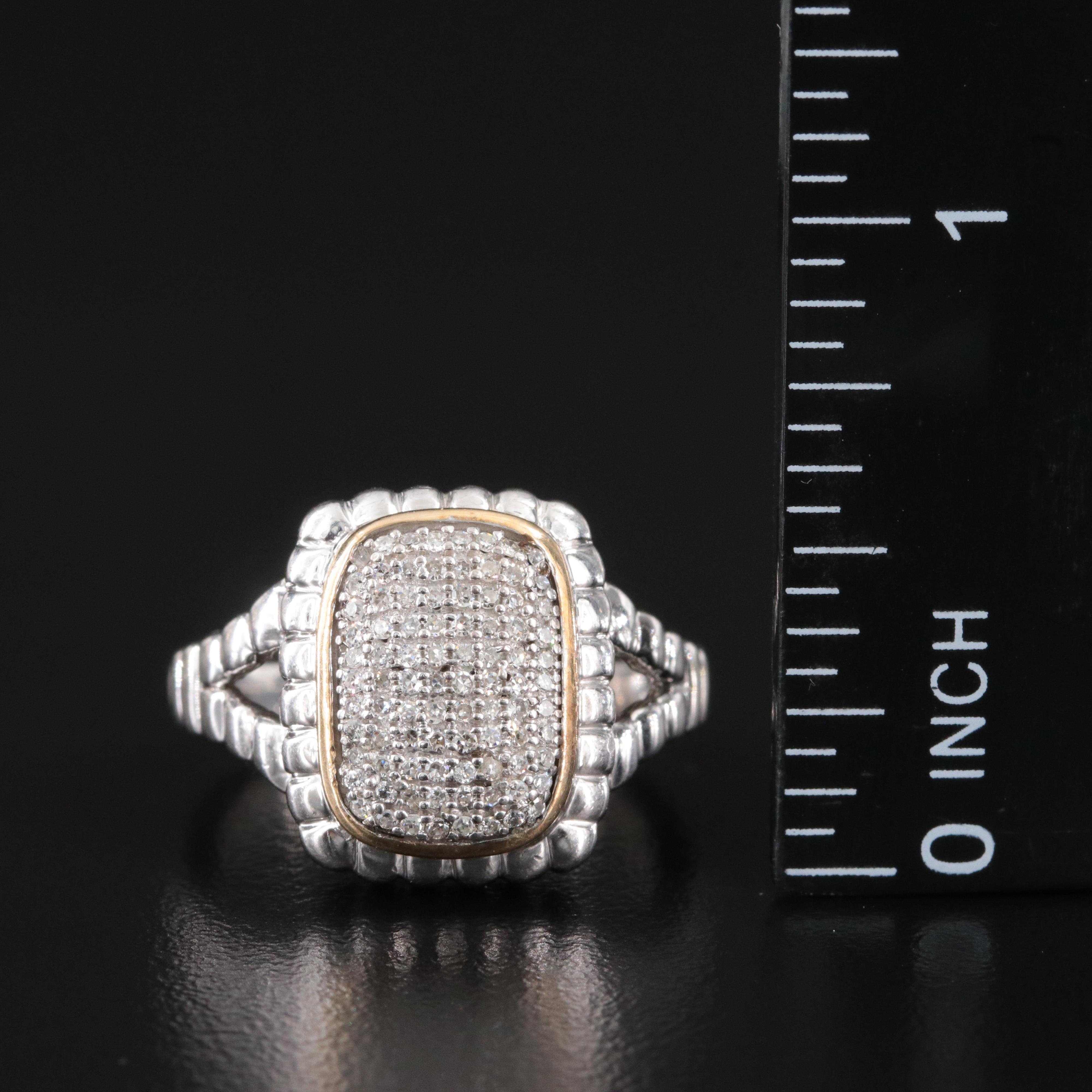 Sterling and 14K Diamond Rings
