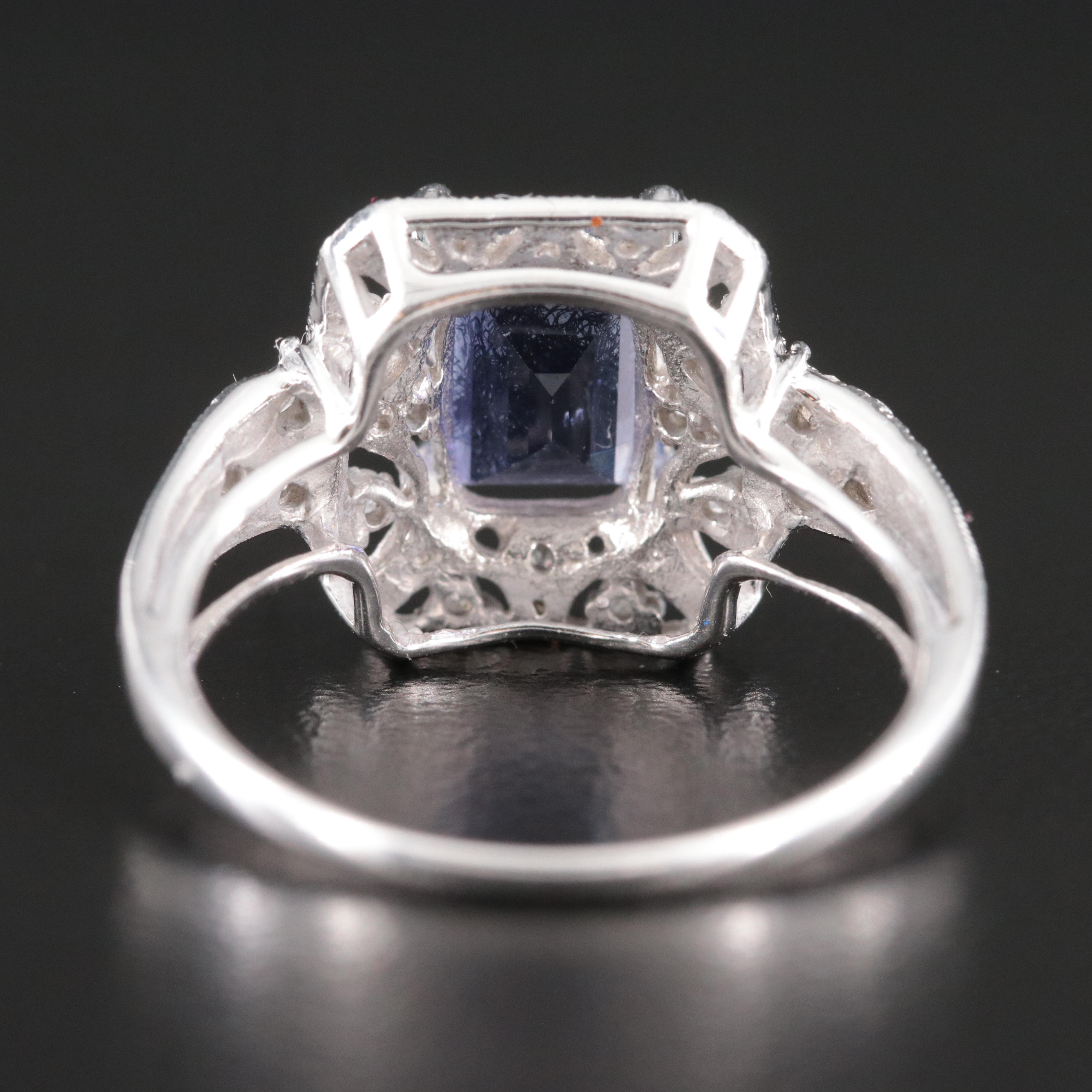 10K Iolite and Diamond Ring