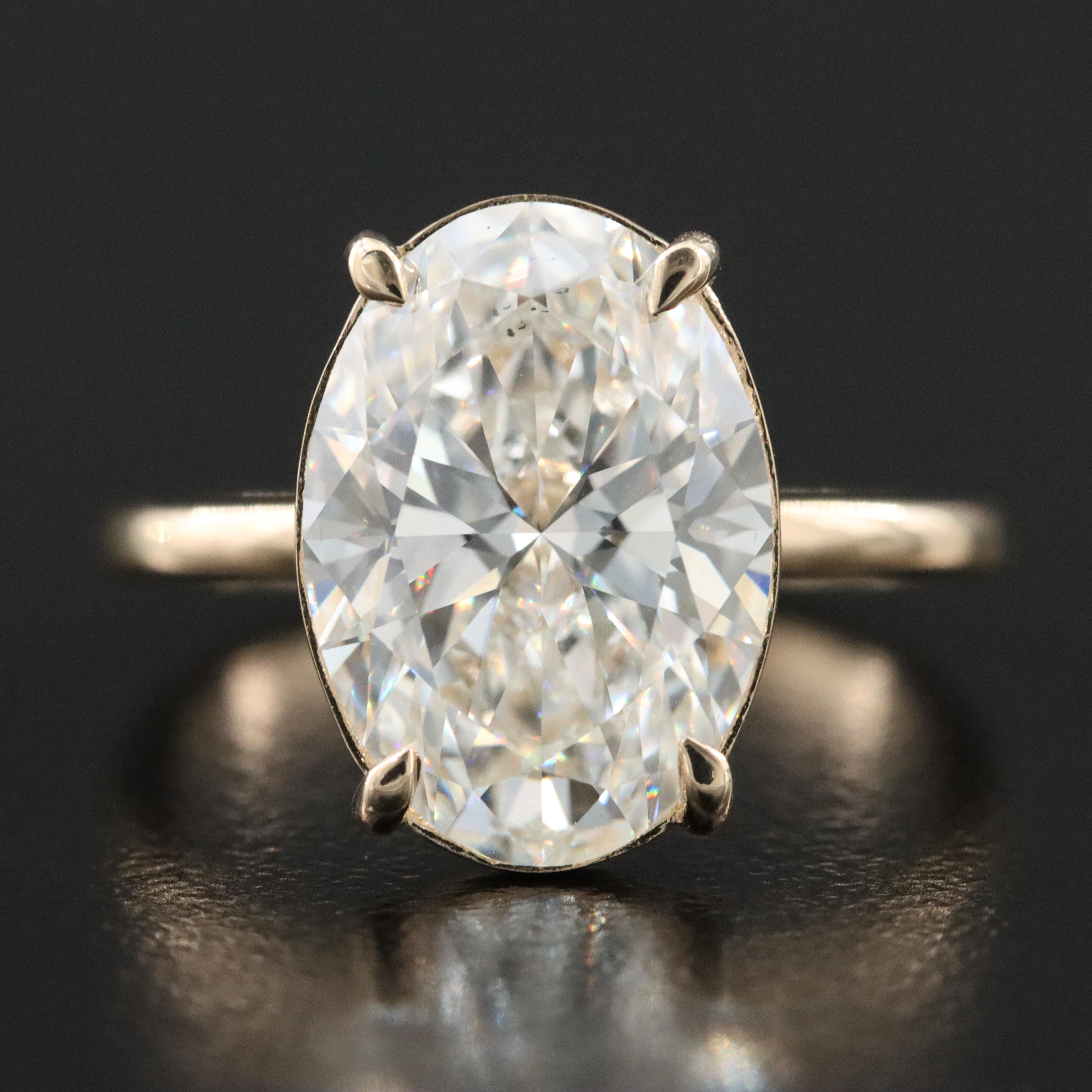 14K 5.05 CT Lab Grown Diamond Solitaire Ring with IGI Report