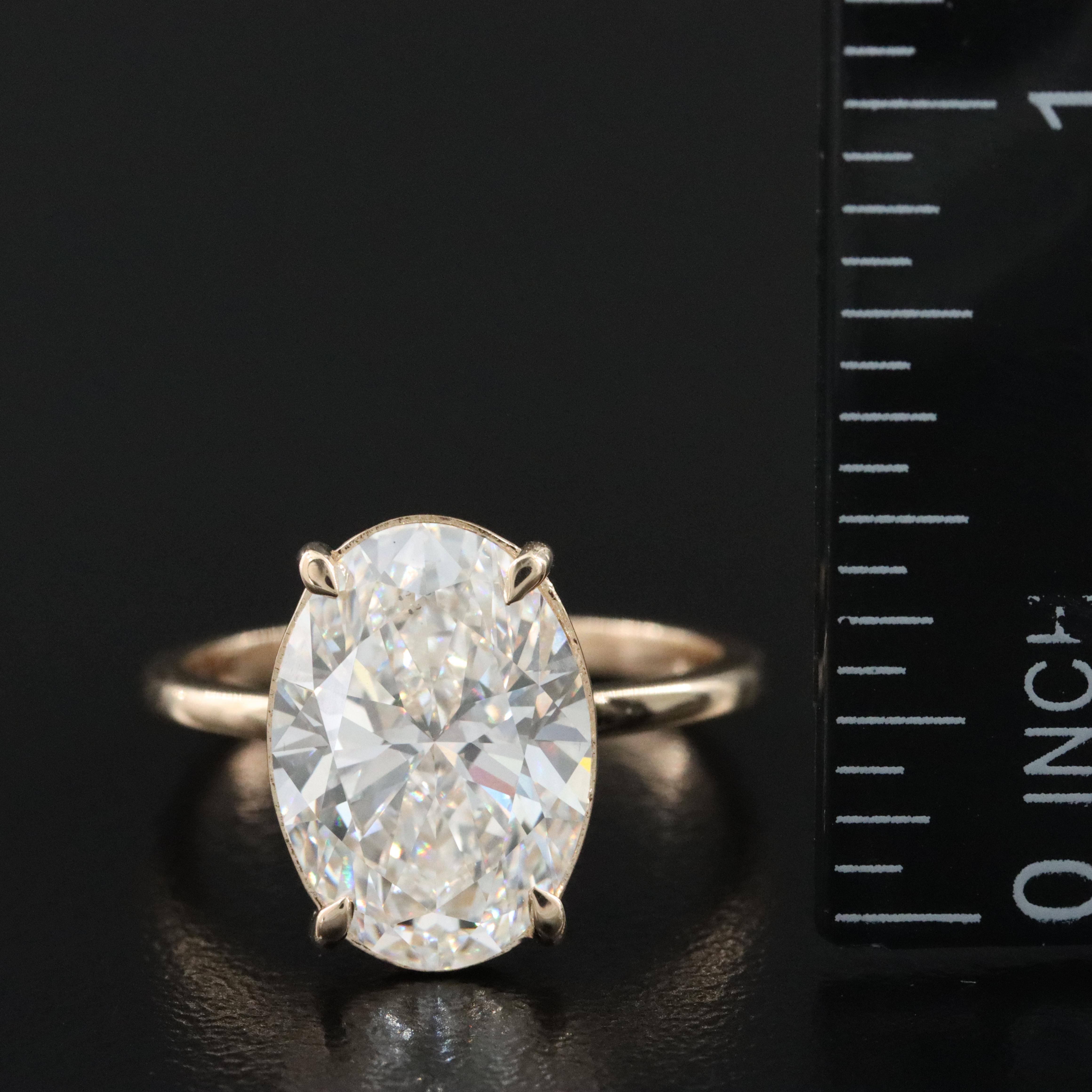 14K 5.05 CT Lab Grown Diamond Solitaire Ring with IGI Report