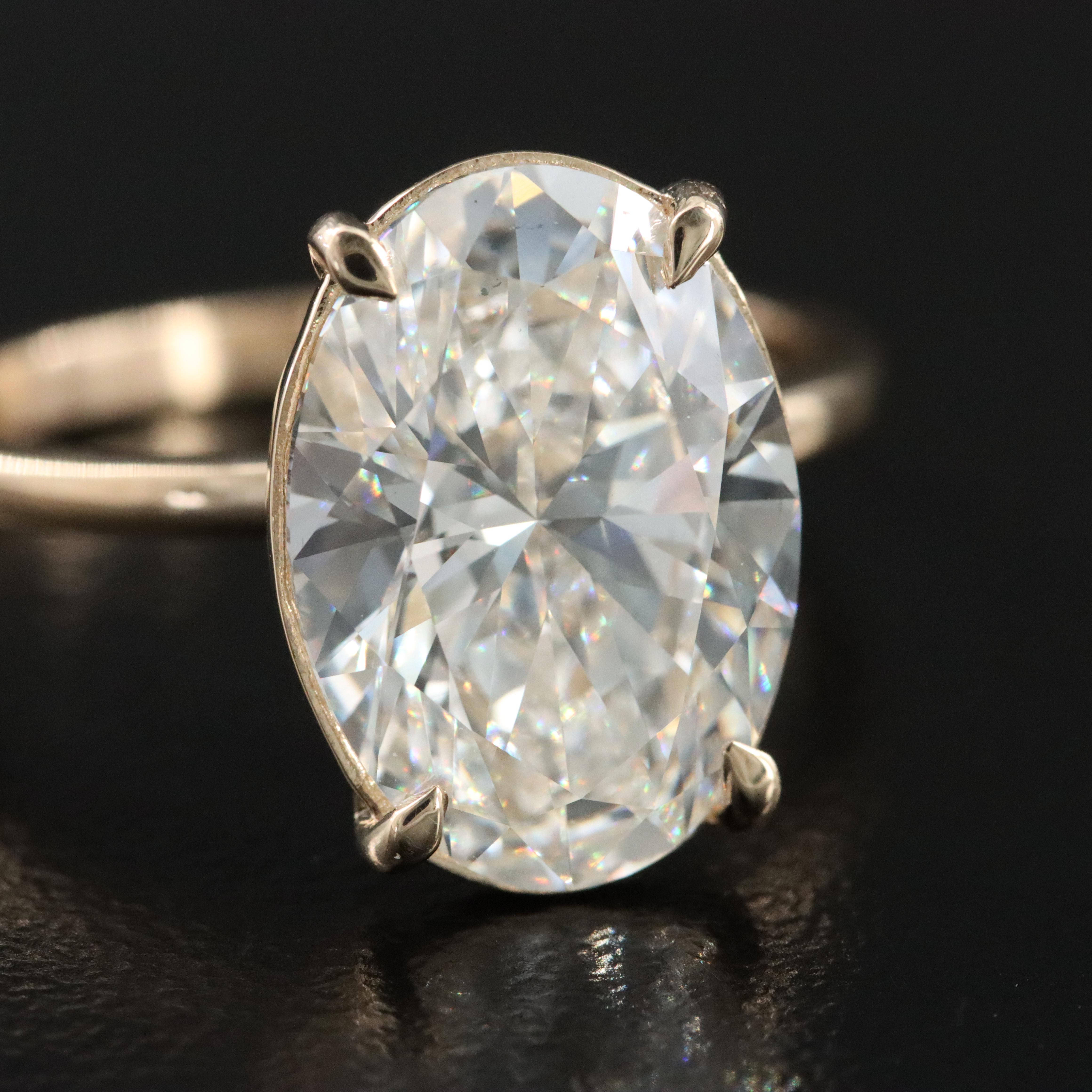 14K 5.05 CT Lab Grown Diamond Solitaire Ring with IGI Report