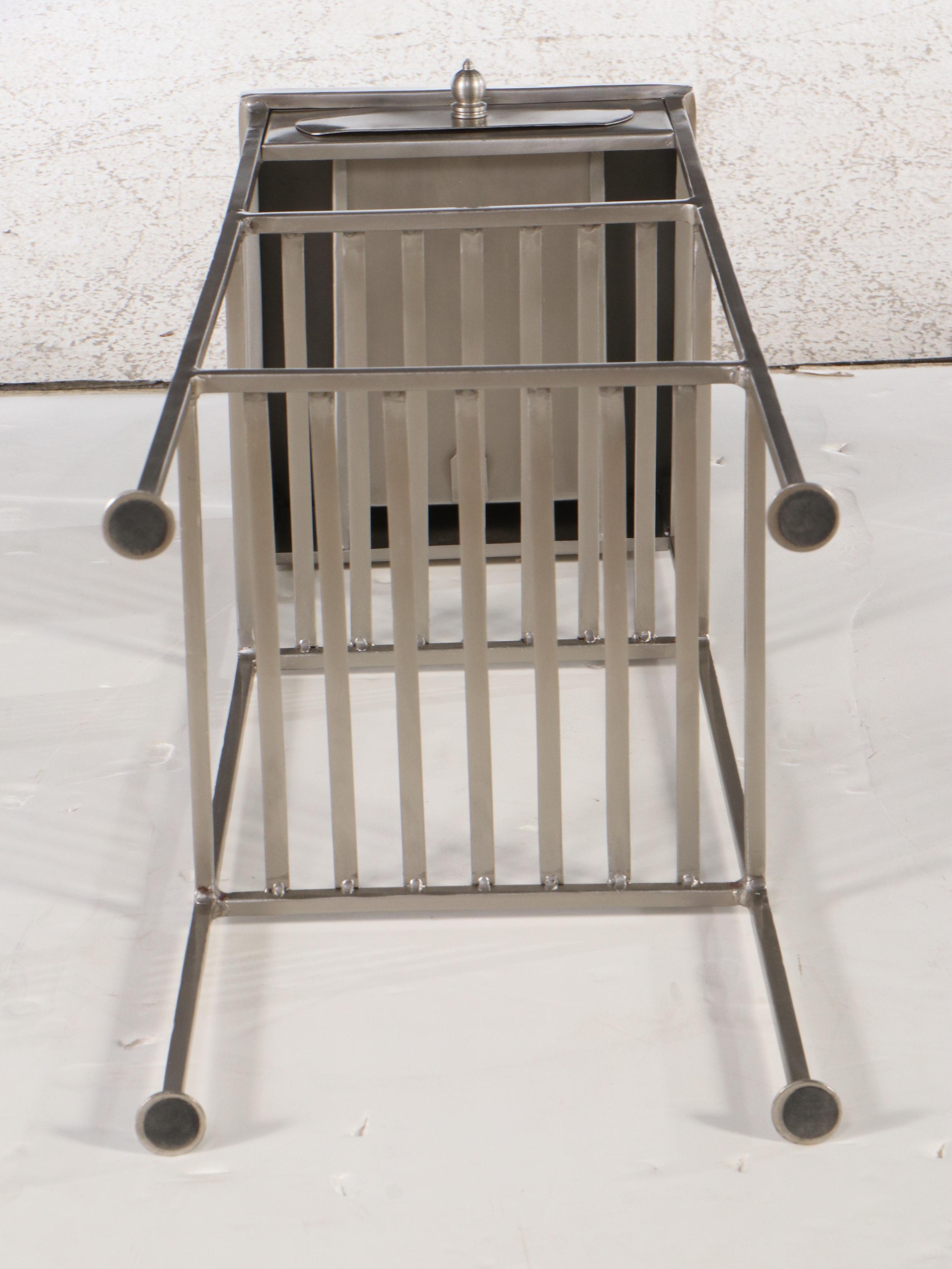 Industrial Style Single Drawer Metal Stand with Stretcher Shelves