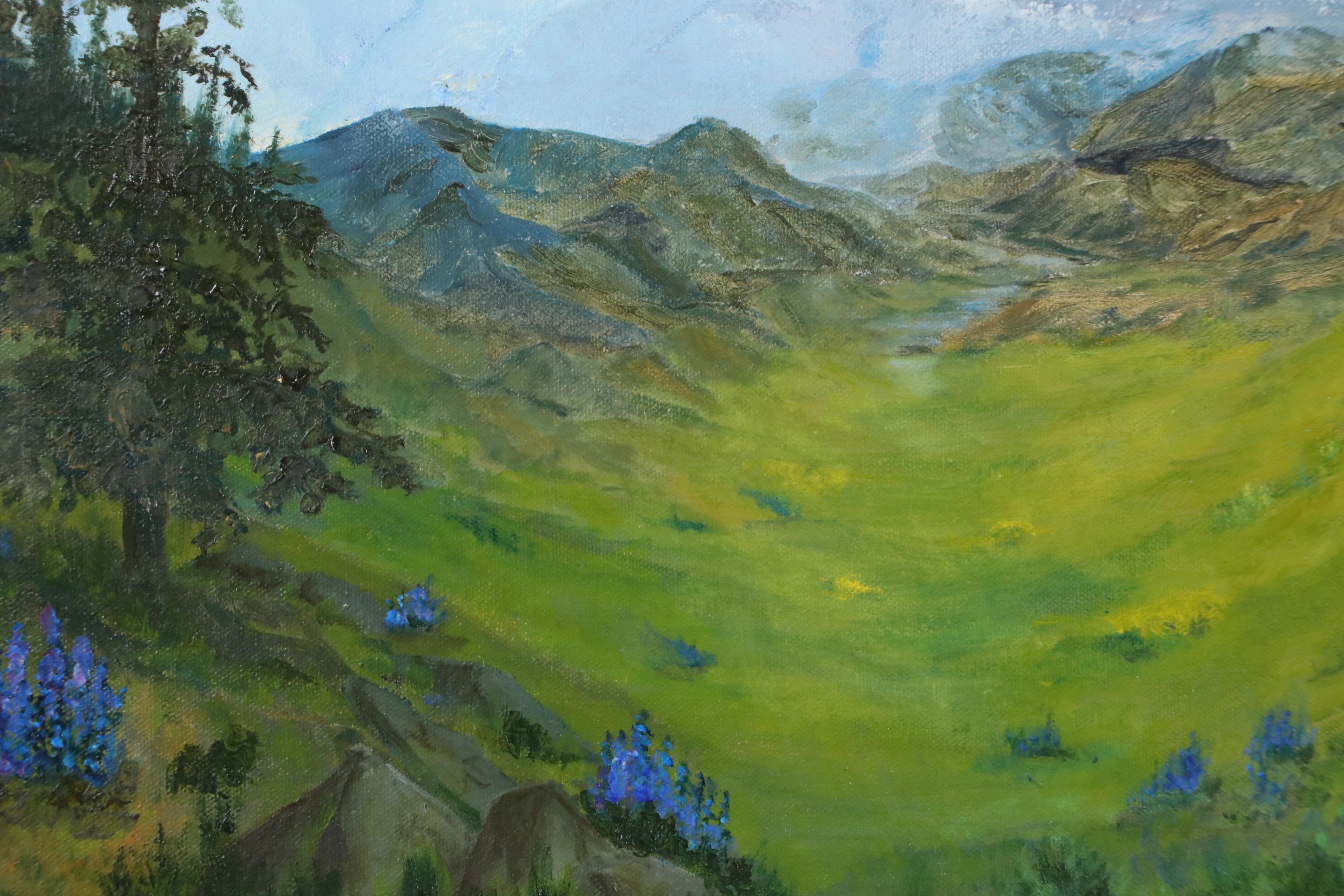 M. Thew Mountainous Landscape Oil Painting "Part of the D-2 Question," 1978