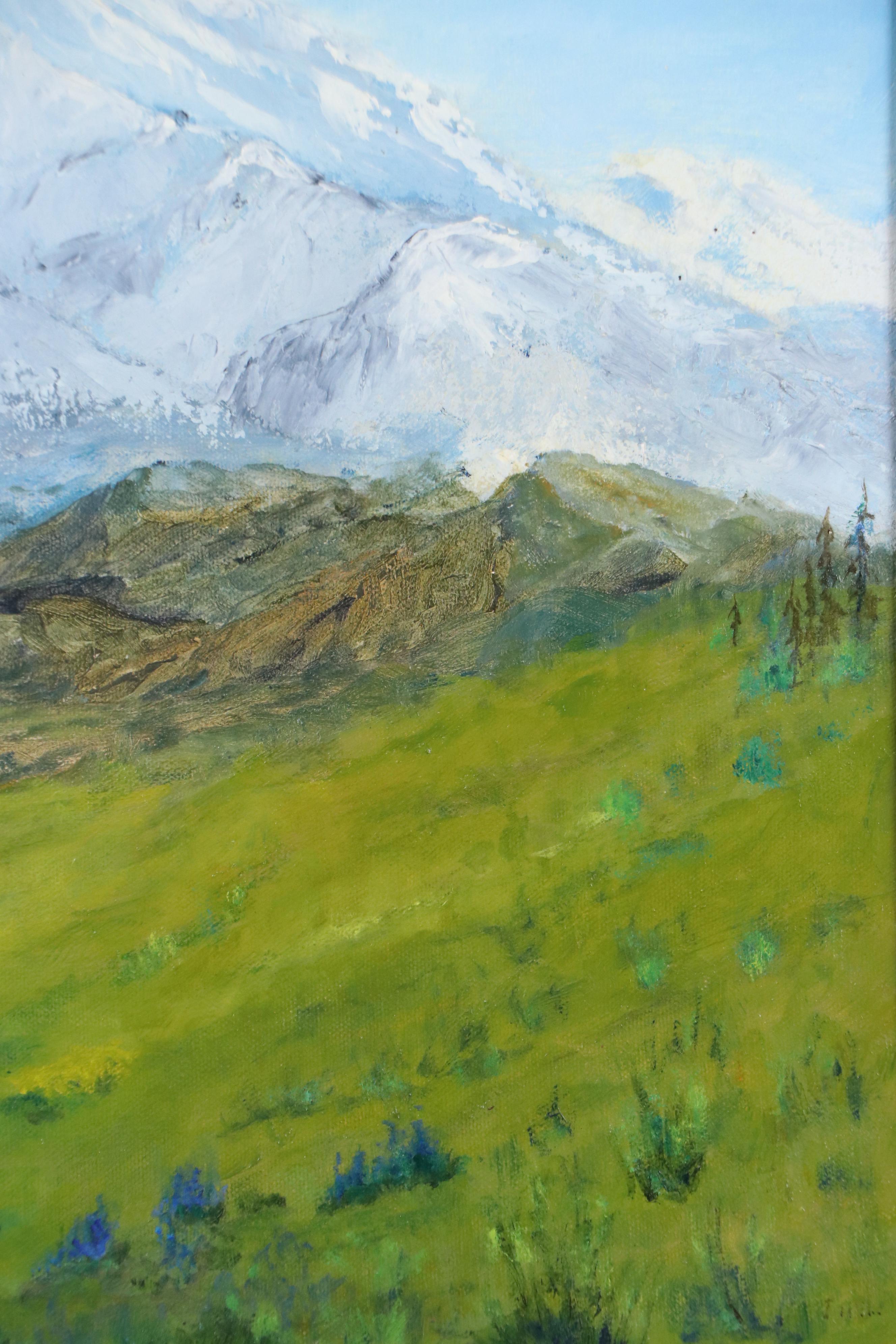 M. Thew Mountainous Landscape Oil Painting "Part of the D-2 Question," 1978