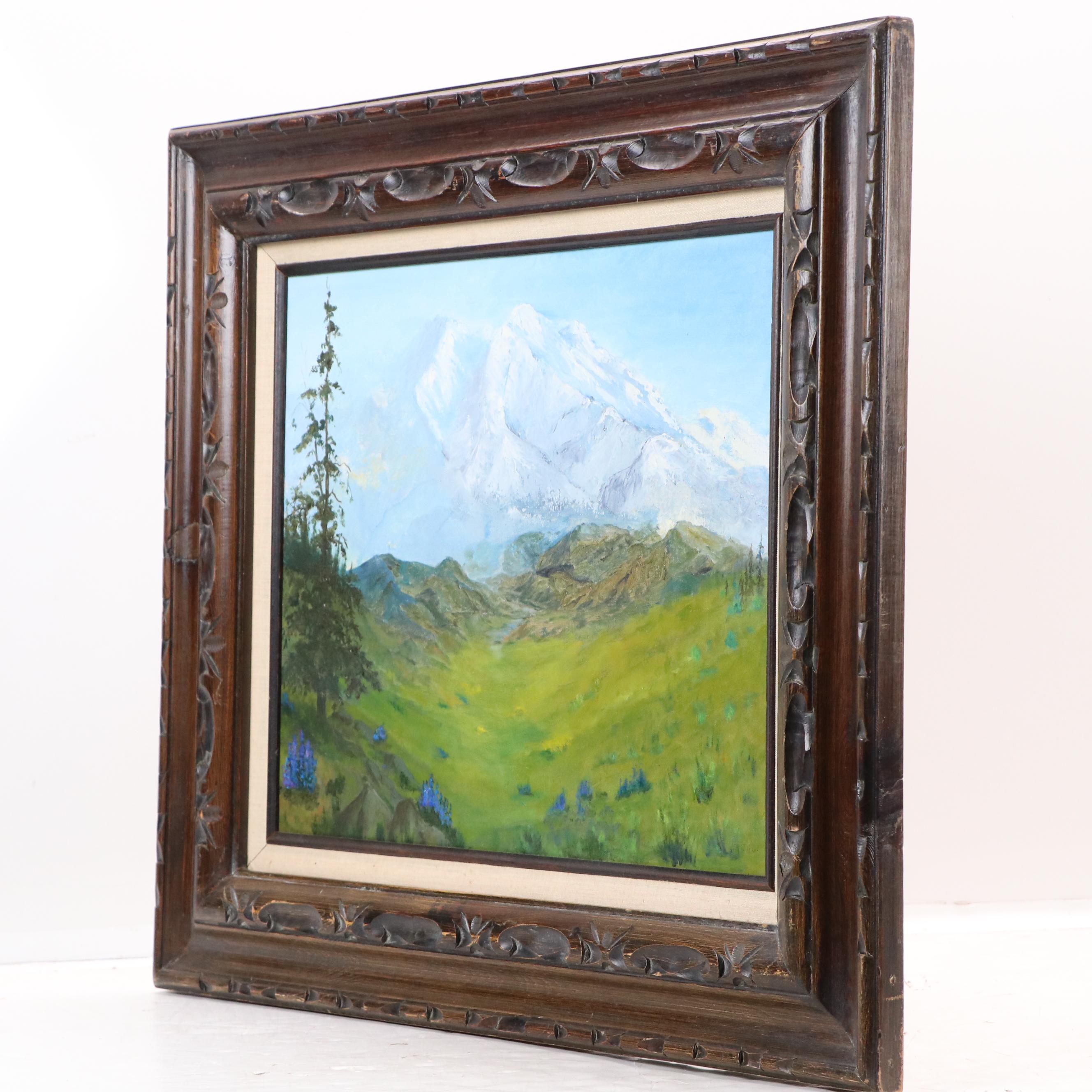 M. Thew Mountainous Landscape Oil Painting "Part of the D-2 Question," 1978