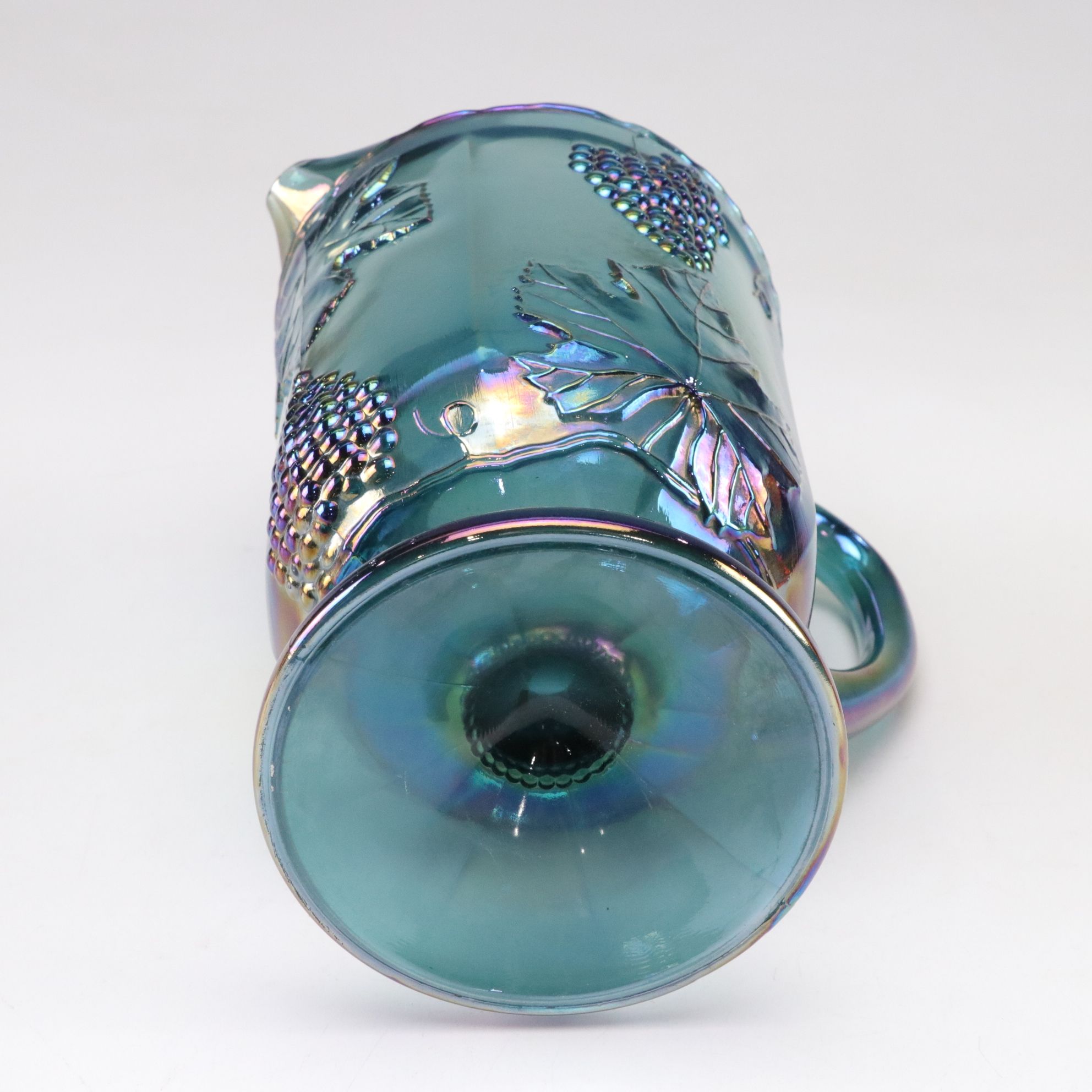 Indiana "Harvest Grape" Carnival Glass Pitcher, Jeannette Amberina Glass & More