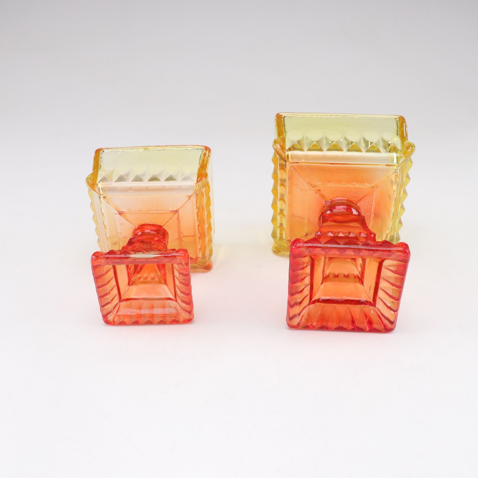 Indiana "Harvest Grape" Carnival Glass Pitcher, Jeannette Amberina Glass & More