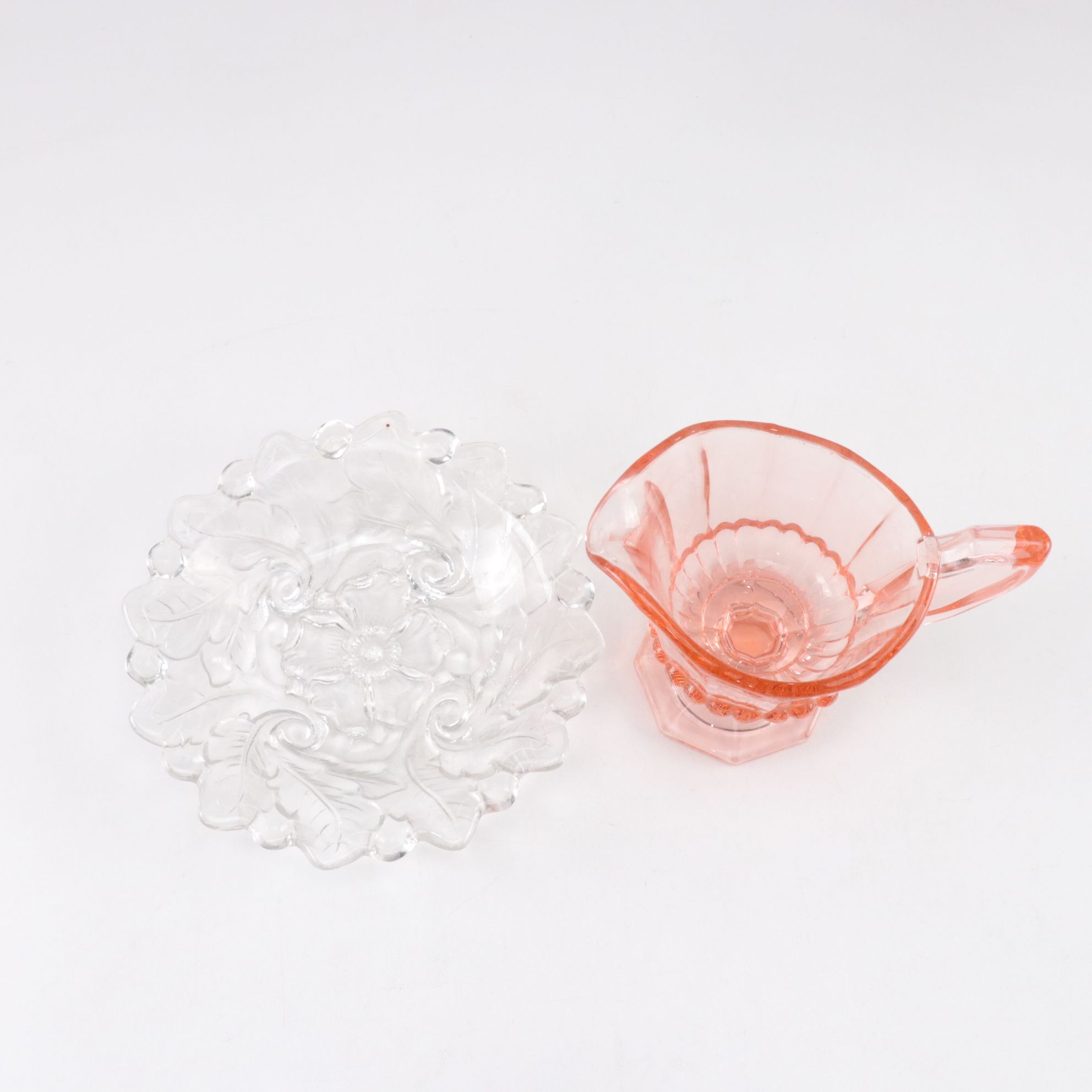 Indiana "Harvest Grape" Carnival Glass Pitcher, Jeannette Amberina Glass & More