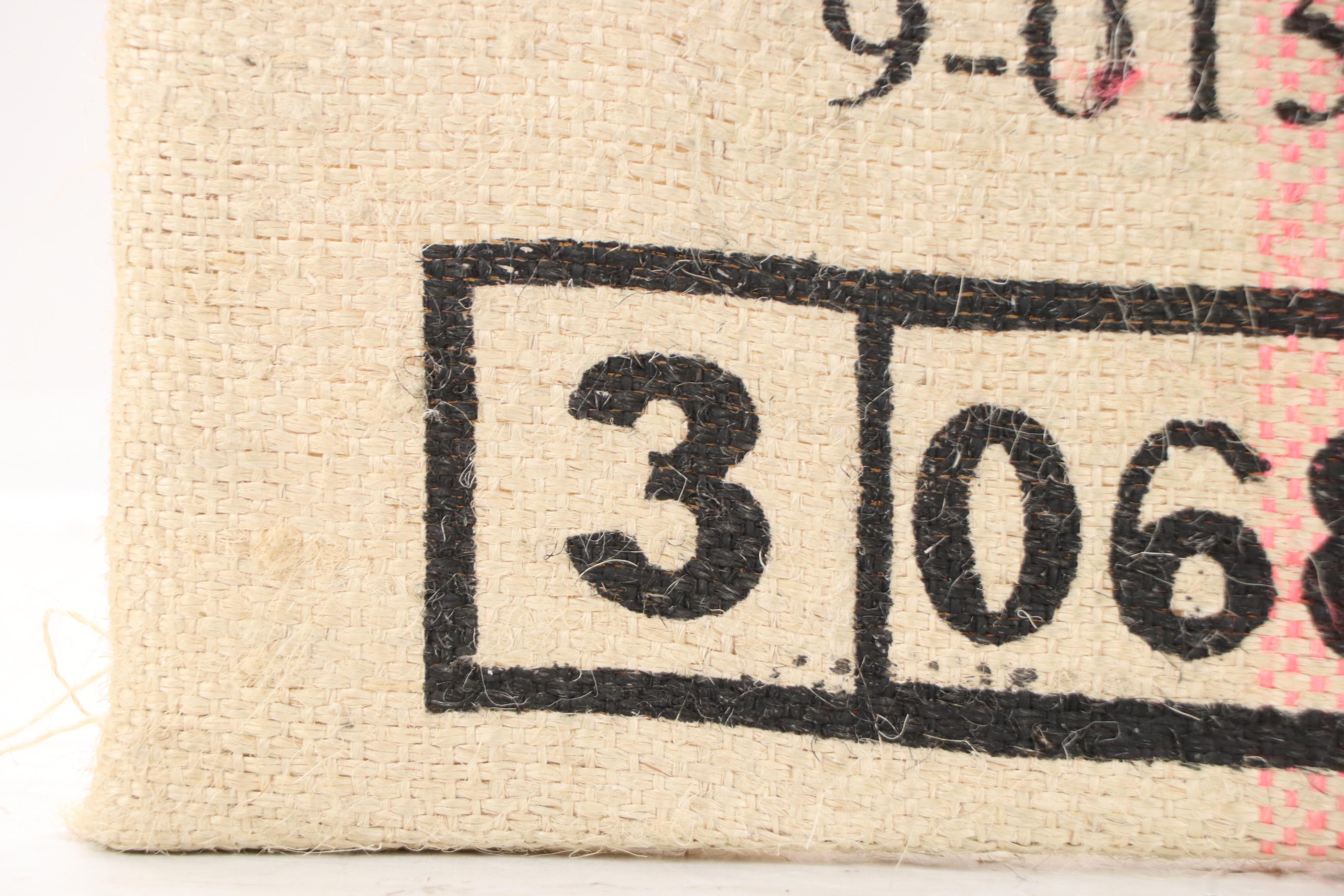 Patroness Coffee Jute Bag Stretched on Canvas