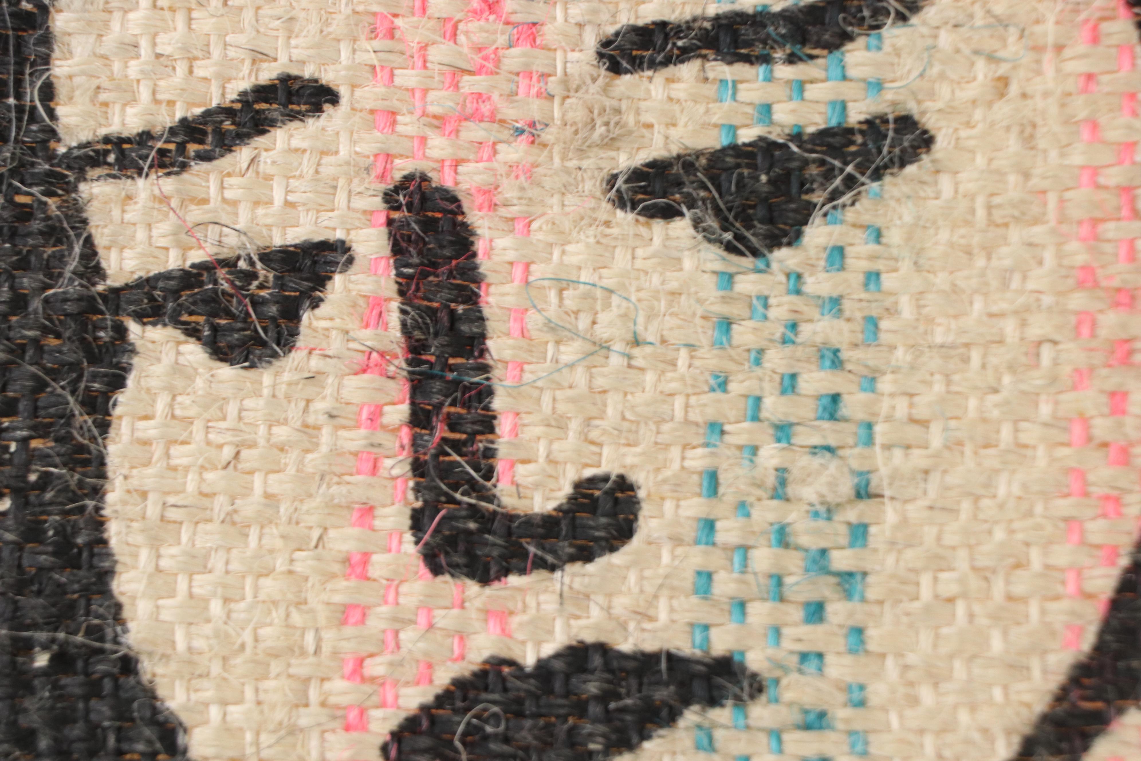 Patroness Coffee Jute Bag Stretched on Canvas