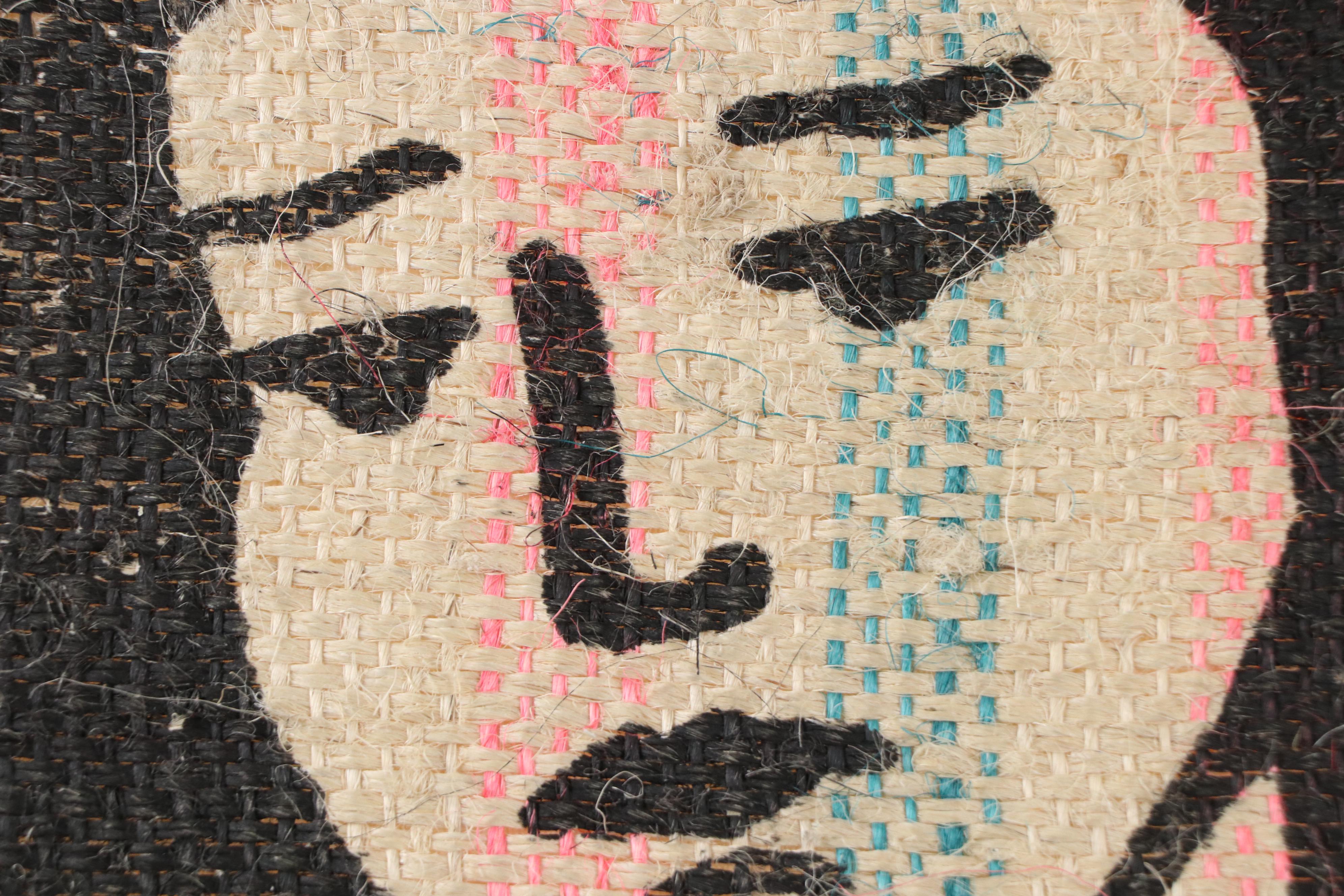 Patroness Coffee Jute Bag Stretched on Canvas