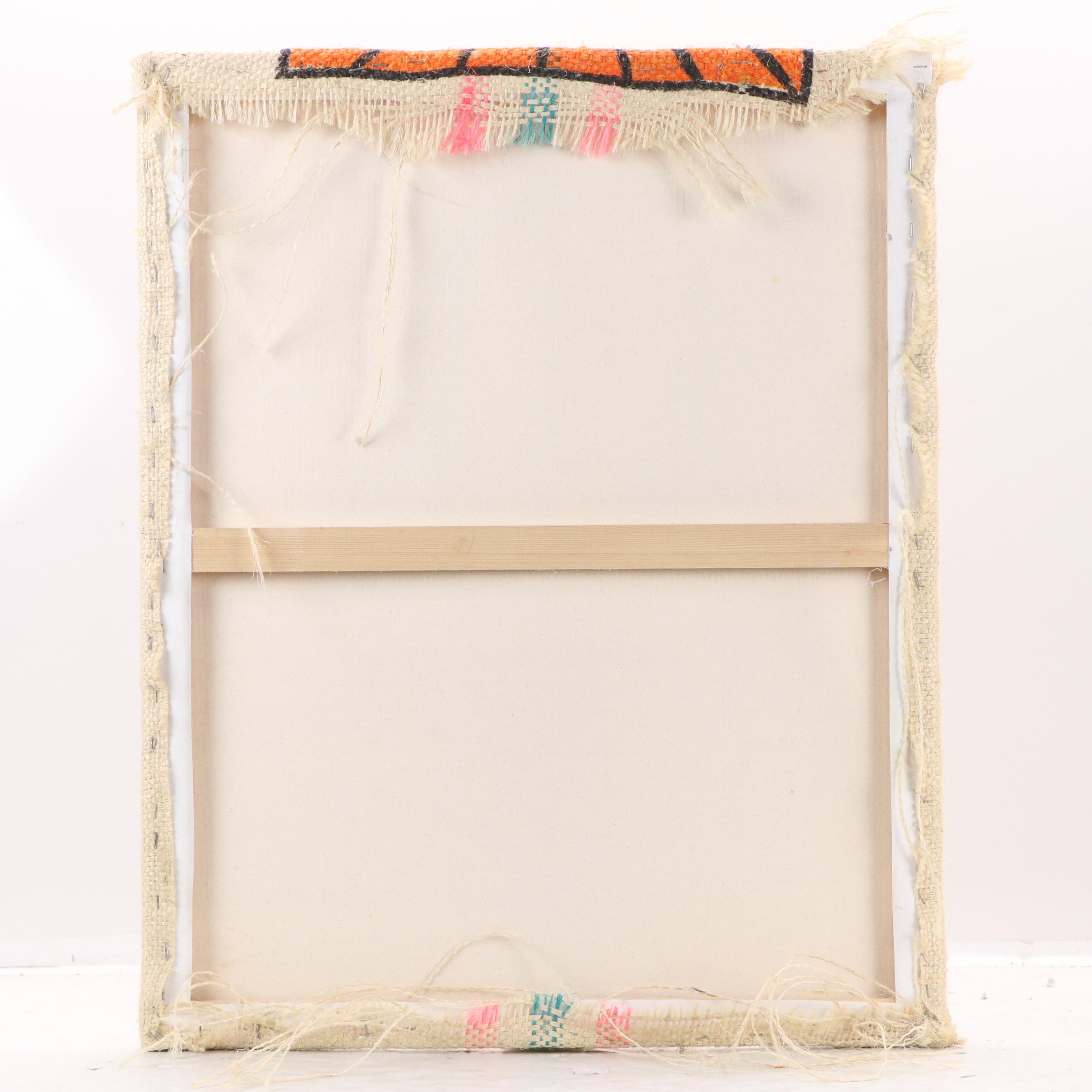 Patroness Coffee Jute Bag Stretched on Canvas