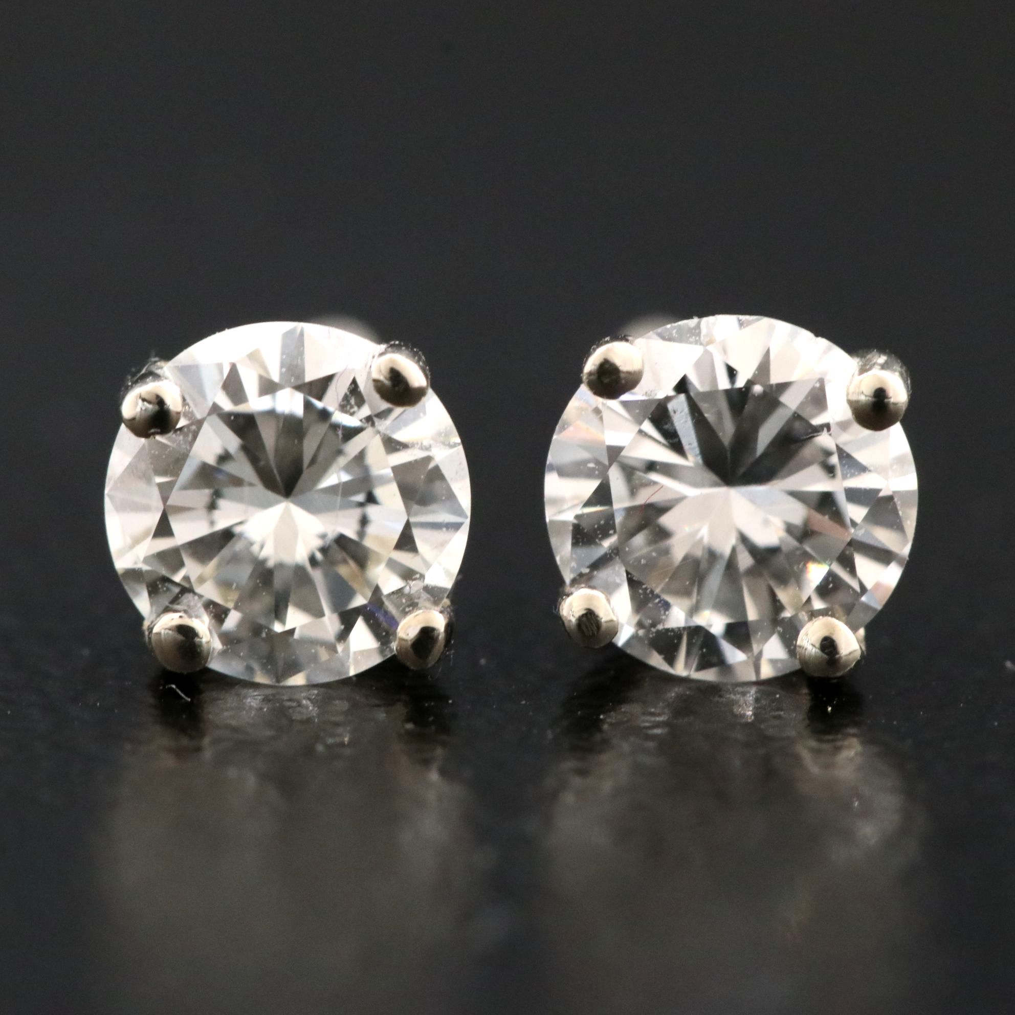 14K 1.19 CTW Diamond Solitaire Earrings