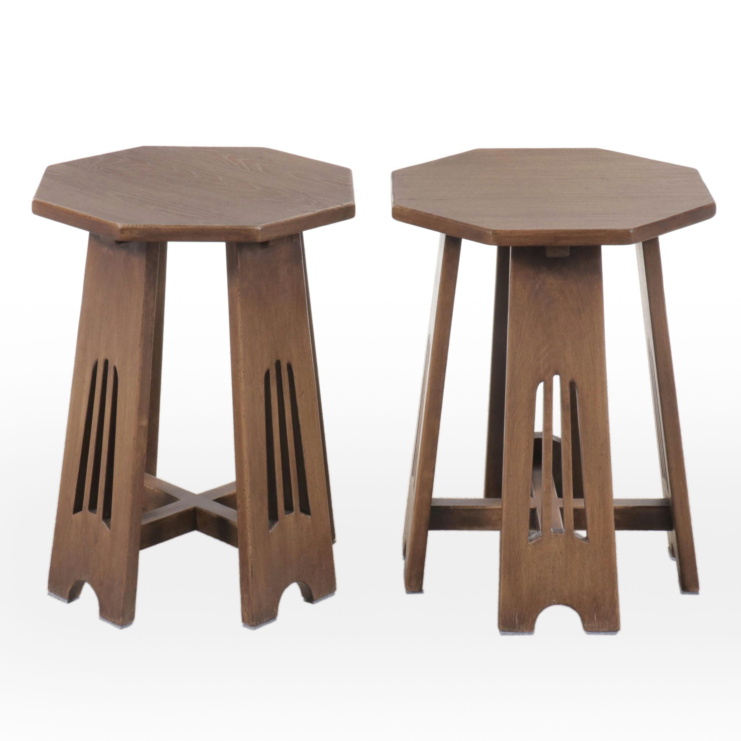 Pair of Arts and Crafts Style Accent Tables