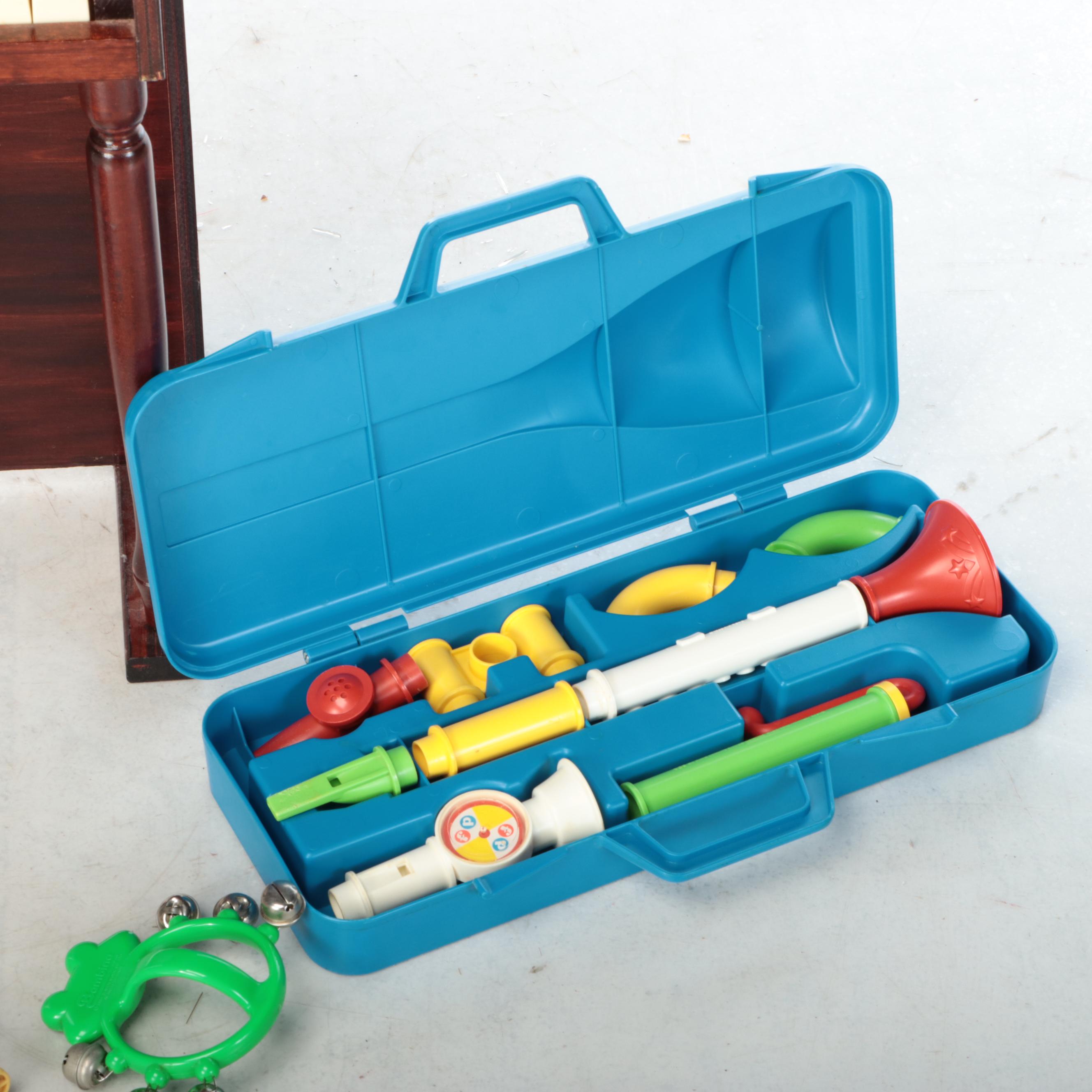 Schoenhut Child Piano with Maracas and More Instrument Toys