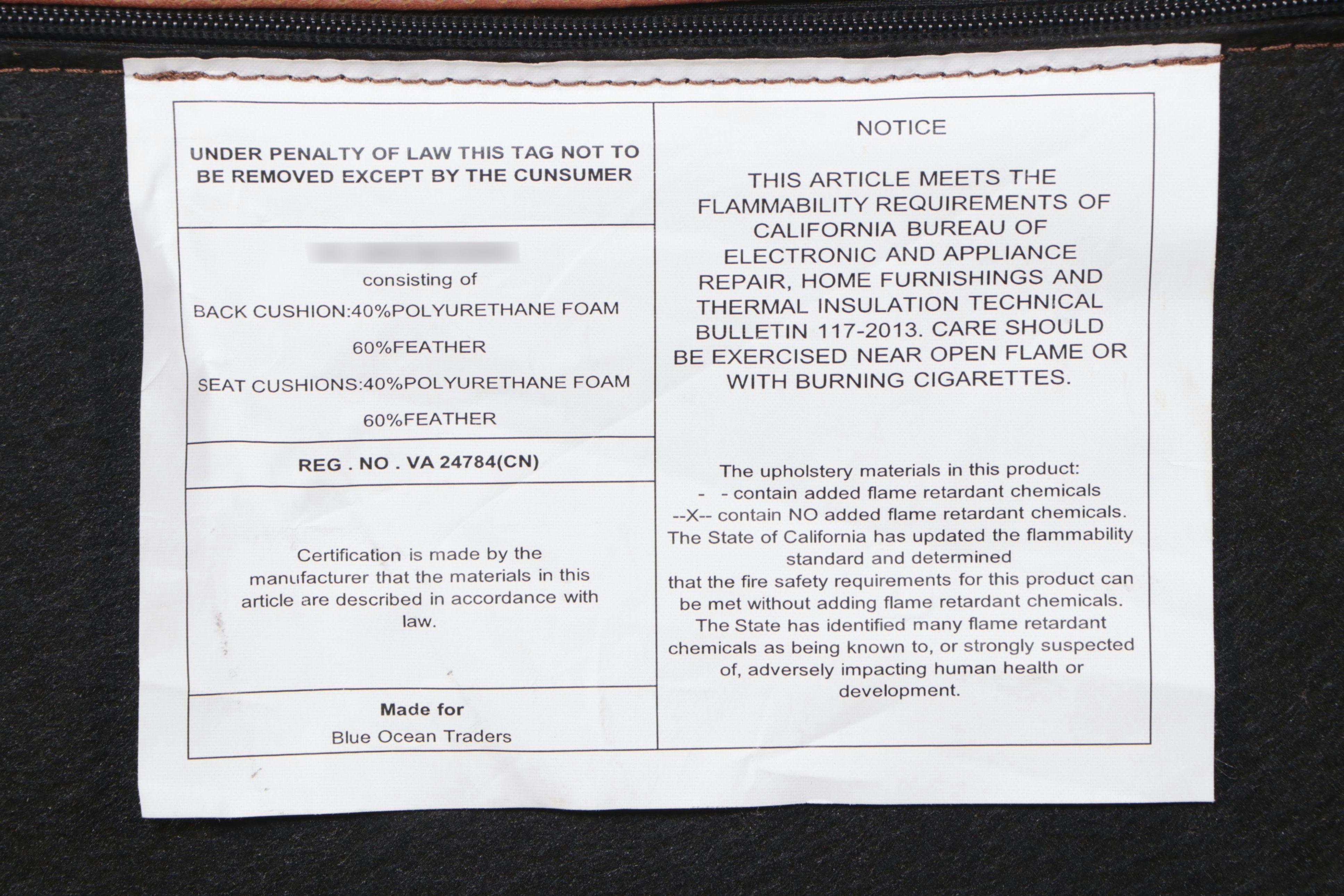 Blue Ocean Traders Mid Century Modern Style Leather Lounge Chair