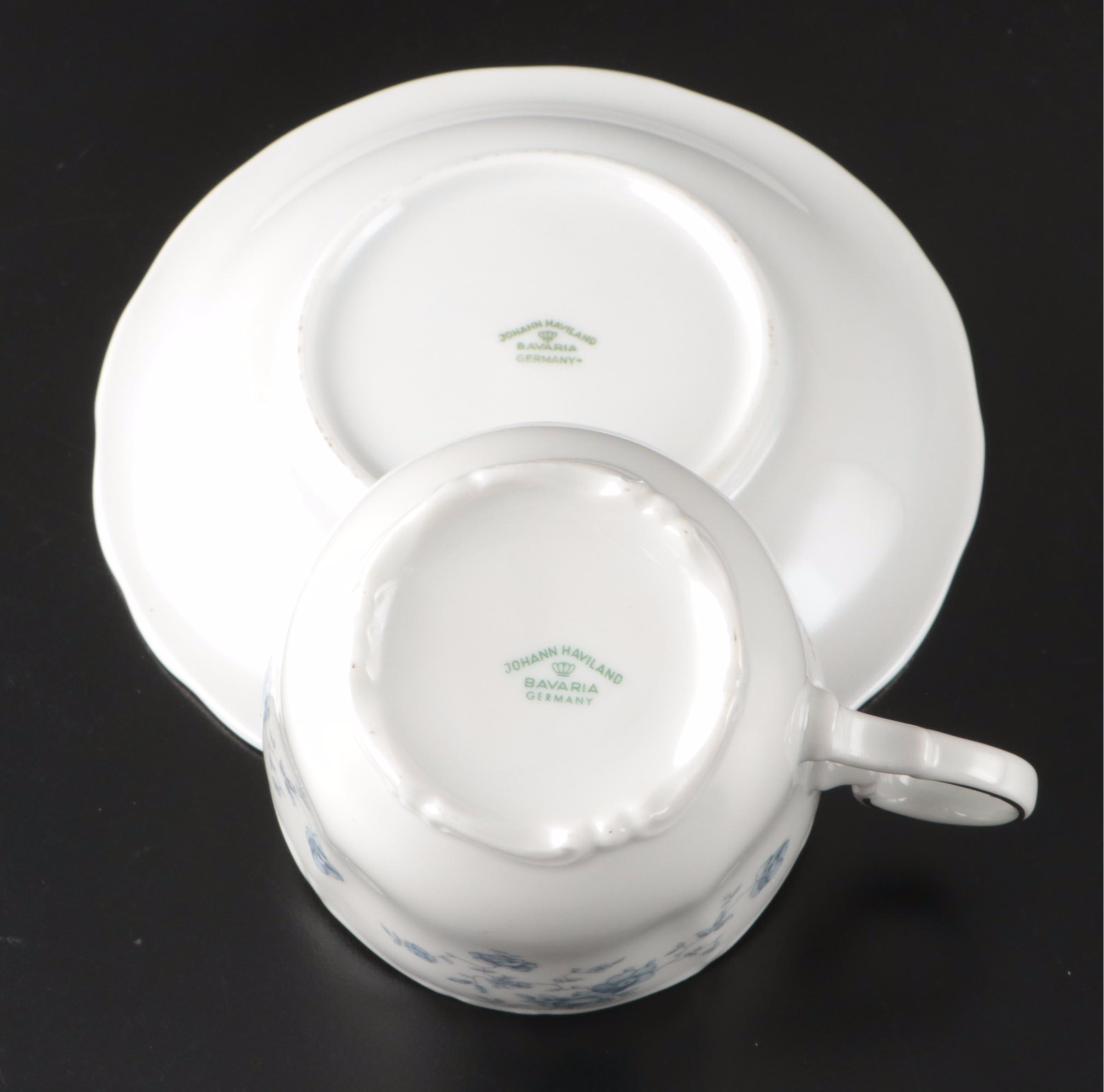 Johann Haviland "Blue Garland" Porcelain Tableware, Late 20th Century