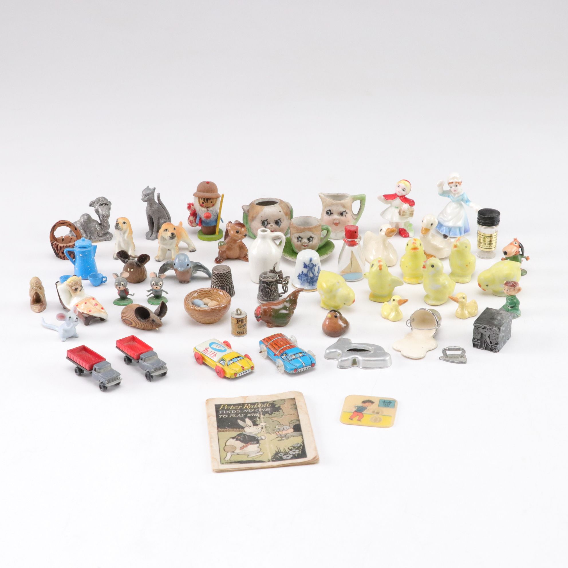 Miniature Trinkets & Figurines; Animals, Vehicles, Tea Sets, & More