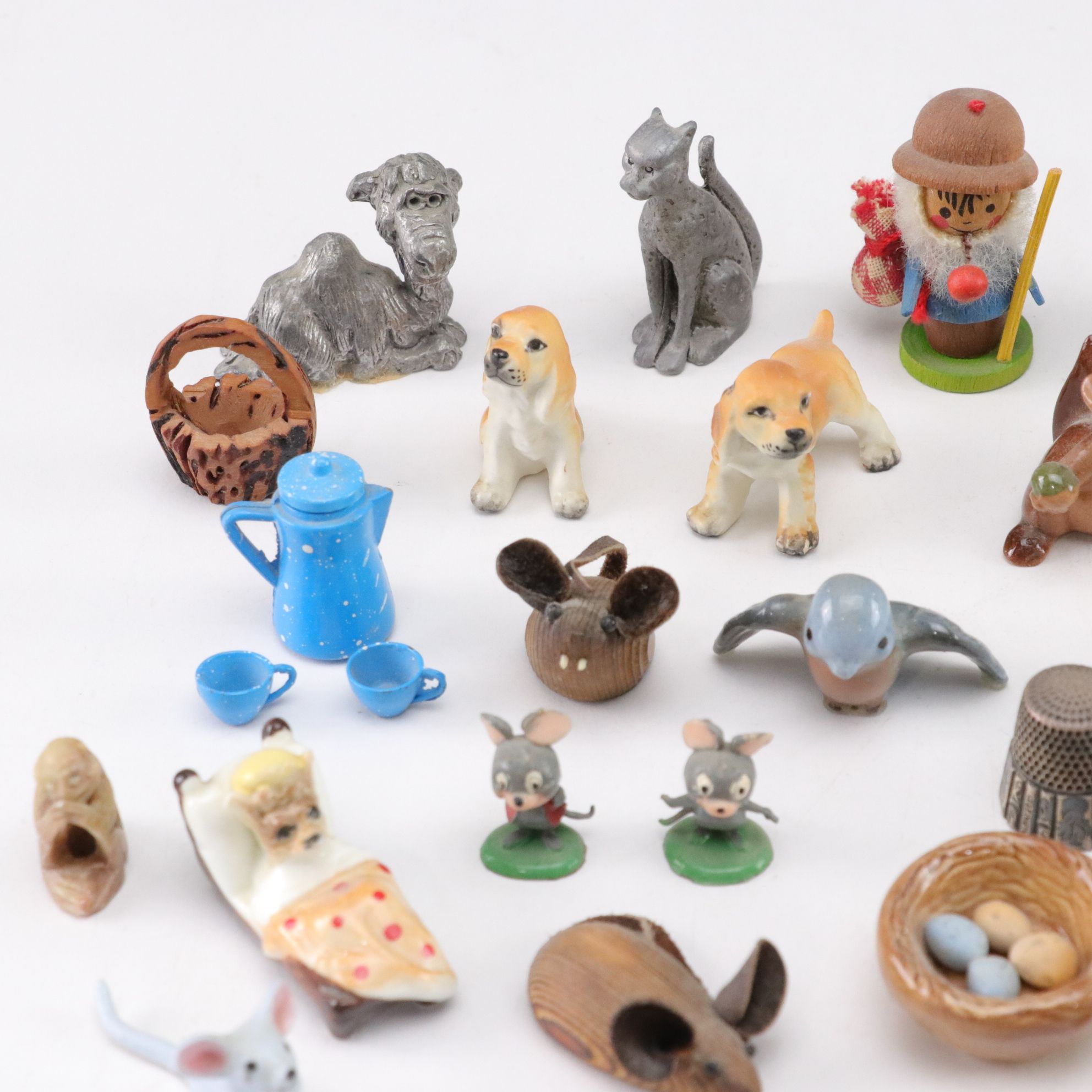 Miniature Trinkets & Figurines; Animals, Vehicles, Tea Sets, & More