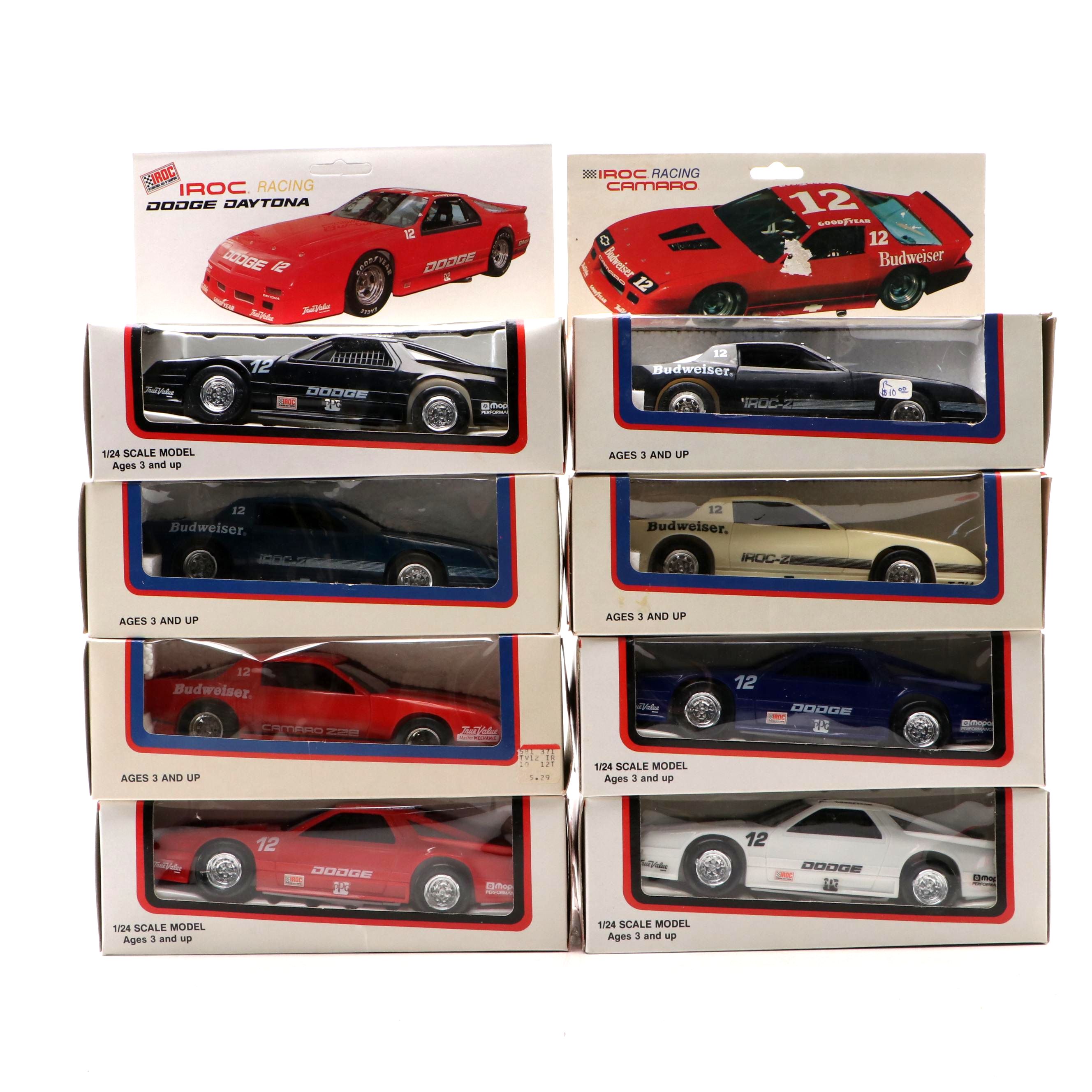 IROC "Racing Camaro" and "Dodge Daytona" 1:24 Scale Cars, Late 20th Century