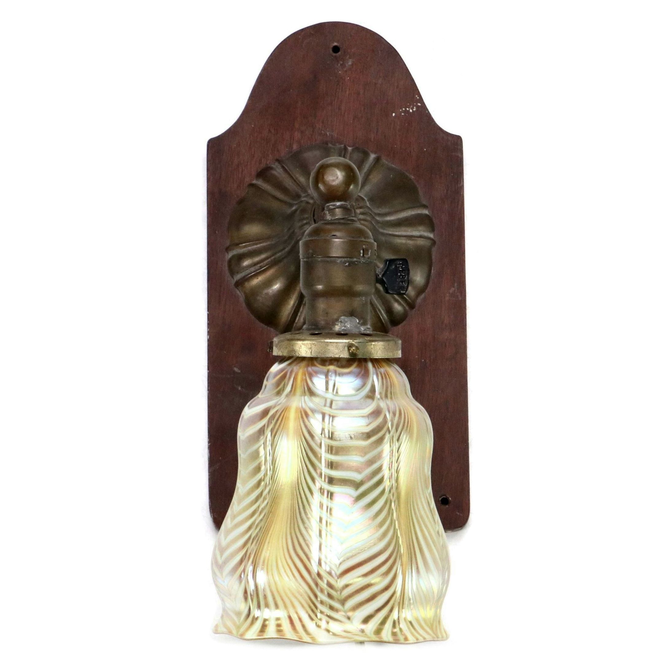 Iridescent Feather Pulled Glass Wall Sconce Downlight