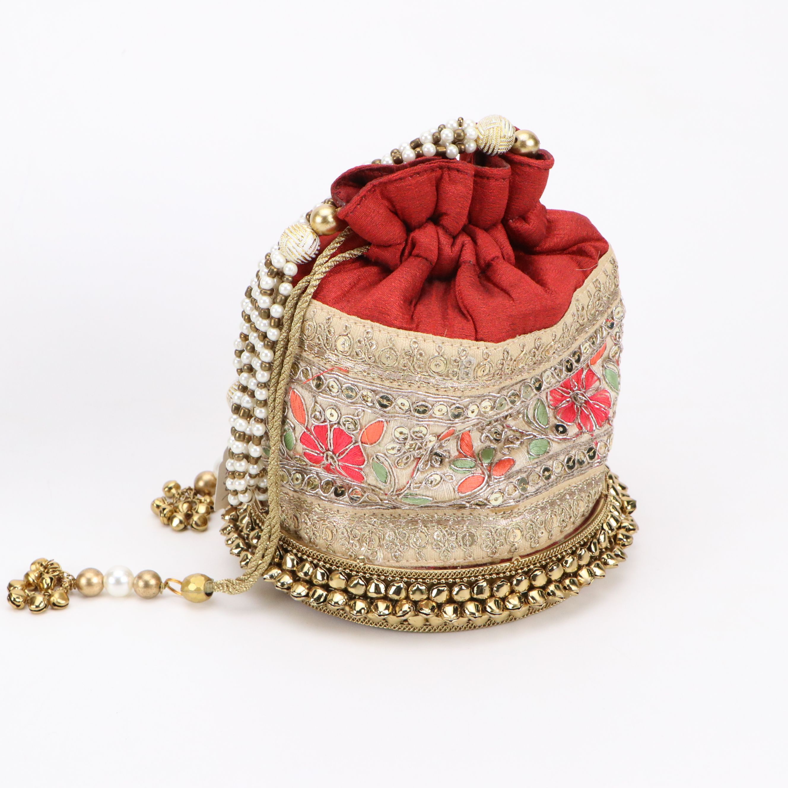 Indian Embroidered Placemat, Ornate Traditional Wedding Pouch and Elephant