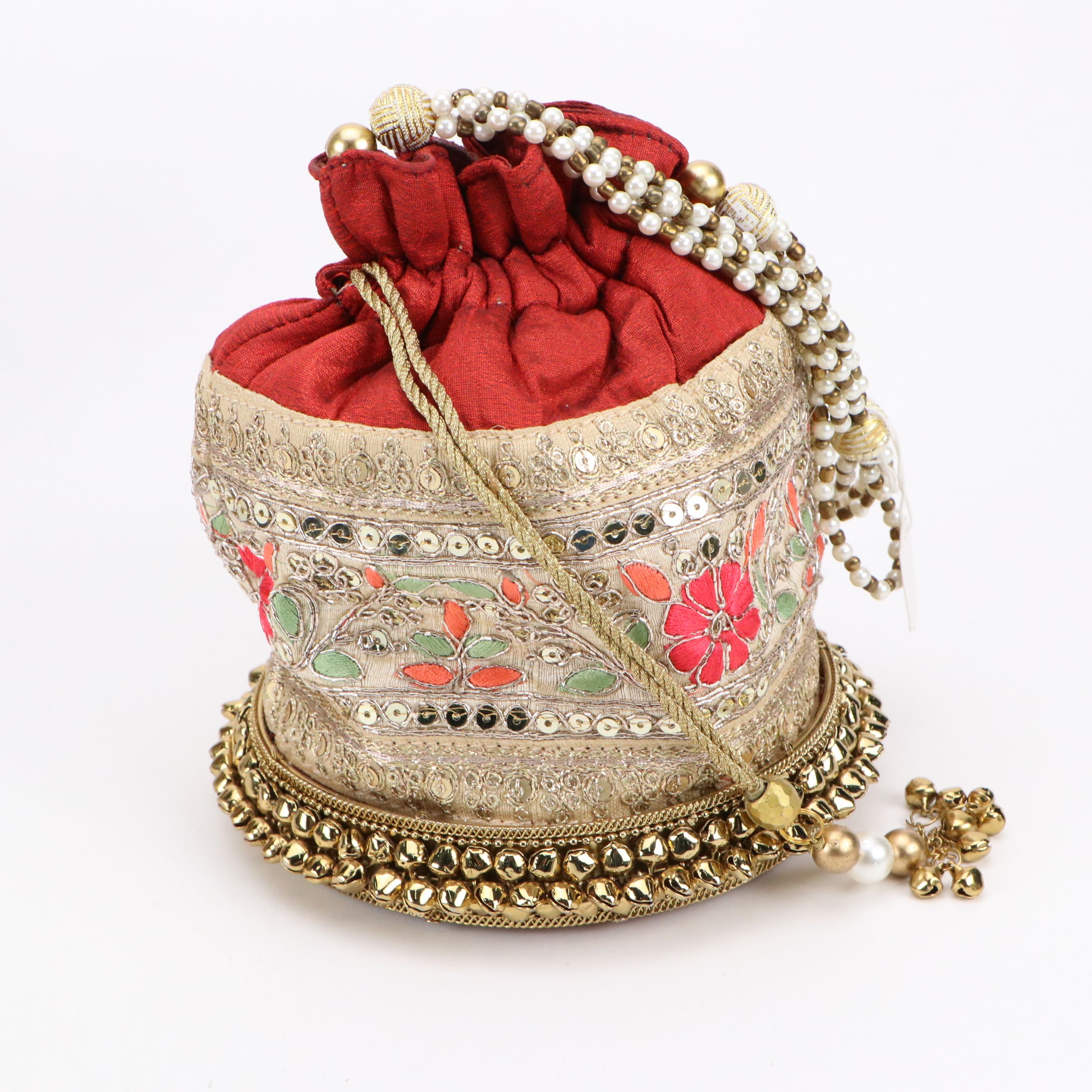 Indian Embroidered Placemat, Ornate Traditional Wedding Pouch and Elephant